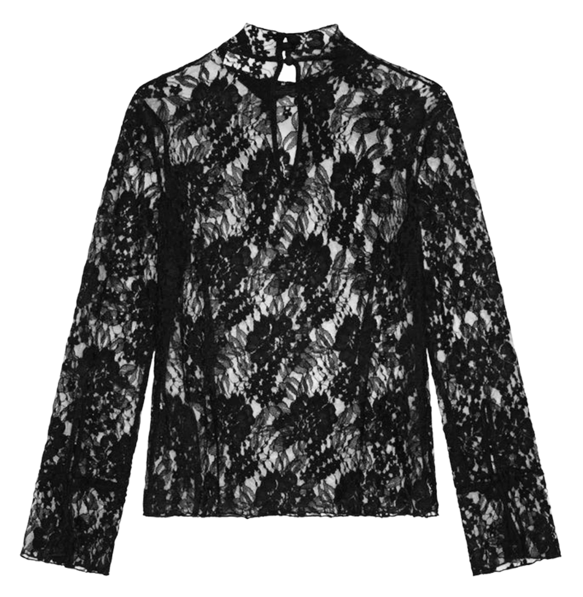 Straight lace top with high neck BAUM UND PFERDGARTEN Black