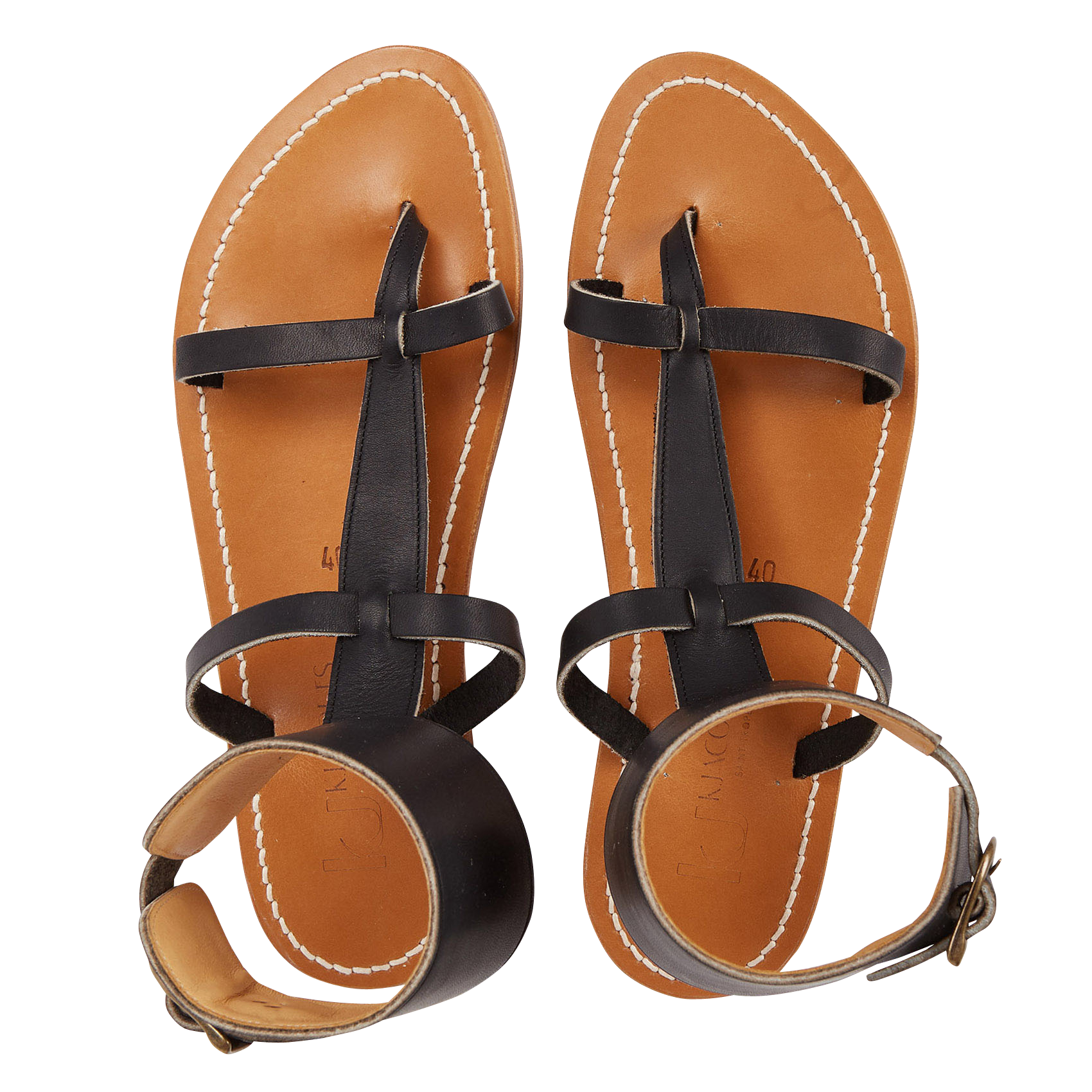 Leather high sandals K JACQUES Black