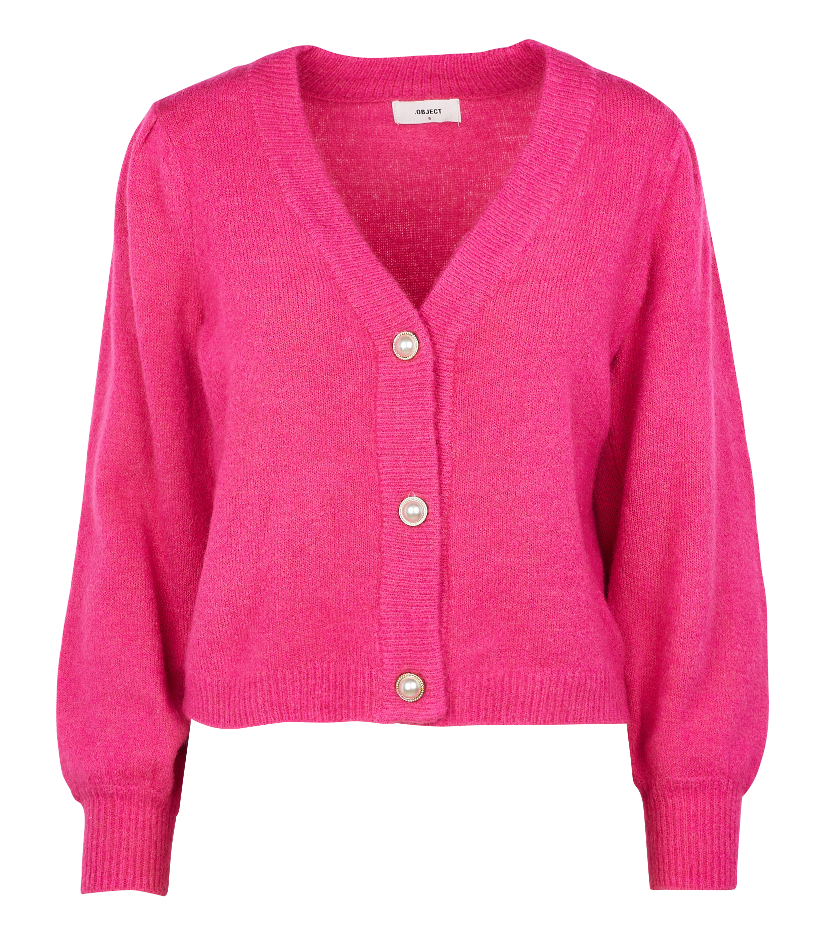 Short V-neck Cardigan Magenta Object 