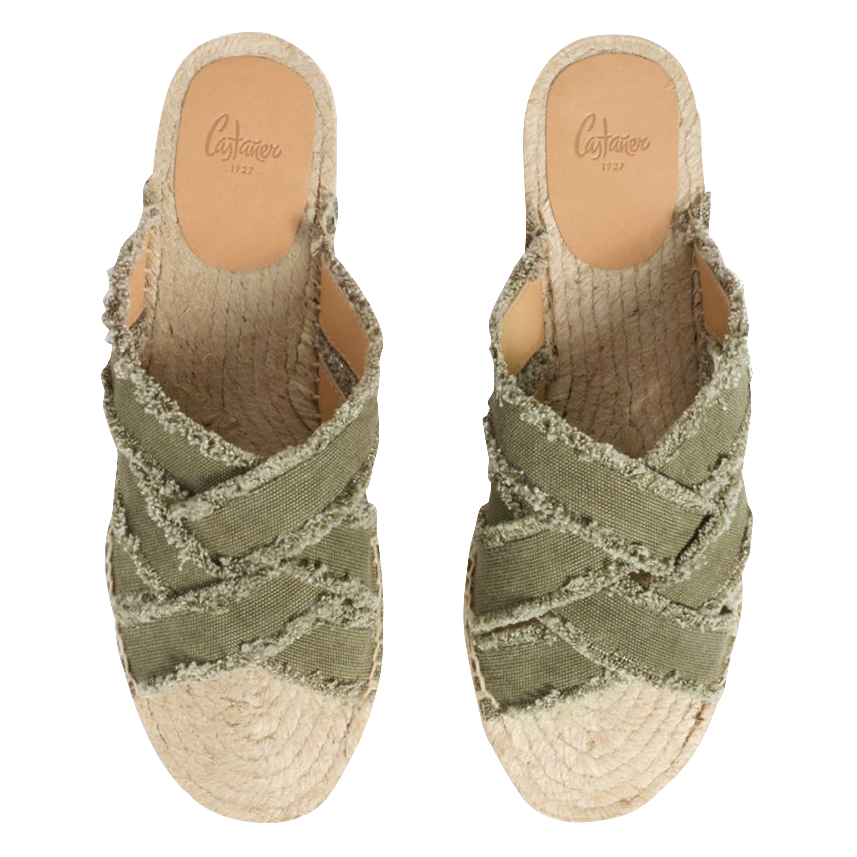 Mules plates en coton CASTANER Vert