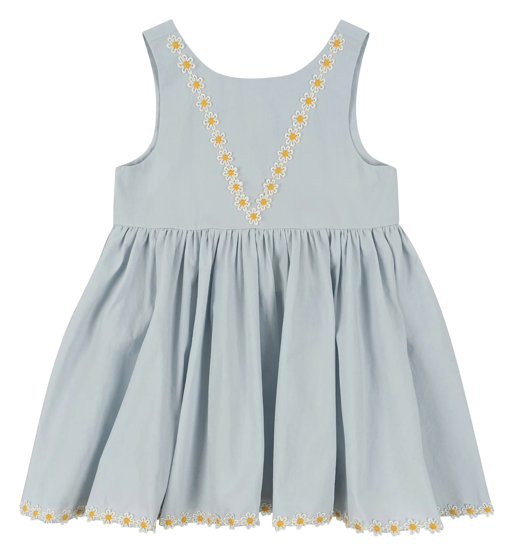Robe courte col rond en coton bio KONGES SLOJD Bleu