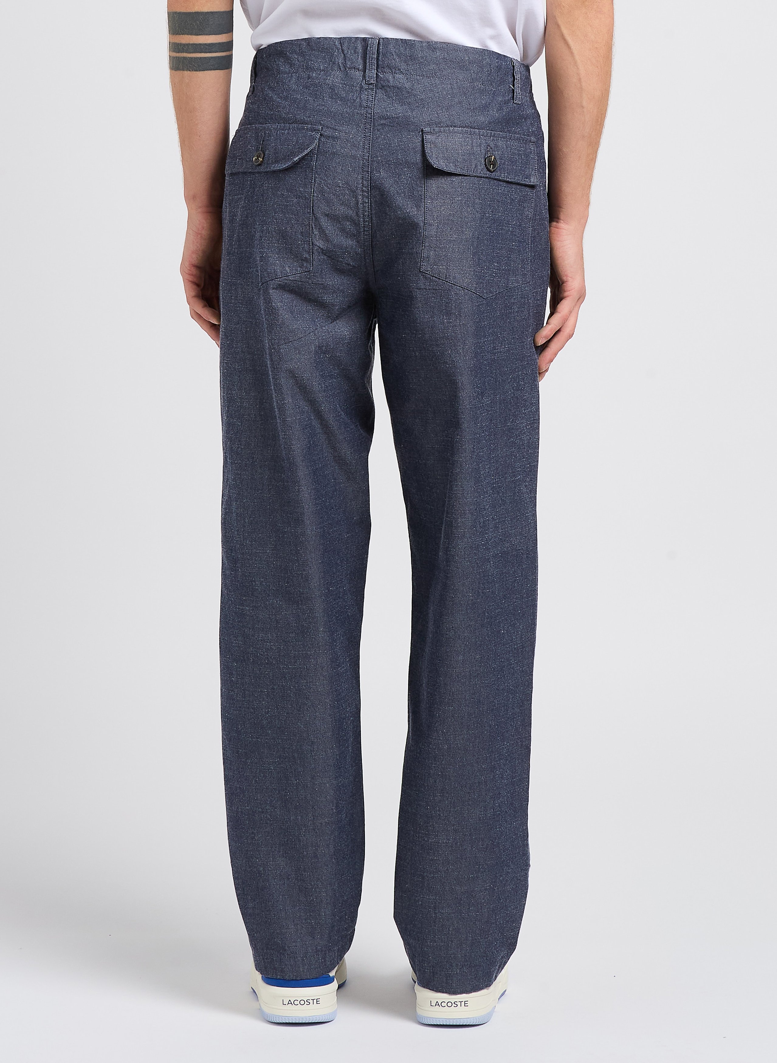 Pantalon droit en coton bio KNOWLEDGE COTTON APPAREL Bleu