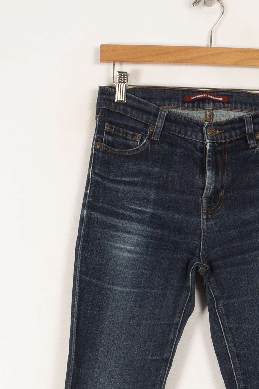 Cropped slim jeans with studs COMPTOIR DES COTONNIERS - Seconde main Blue
