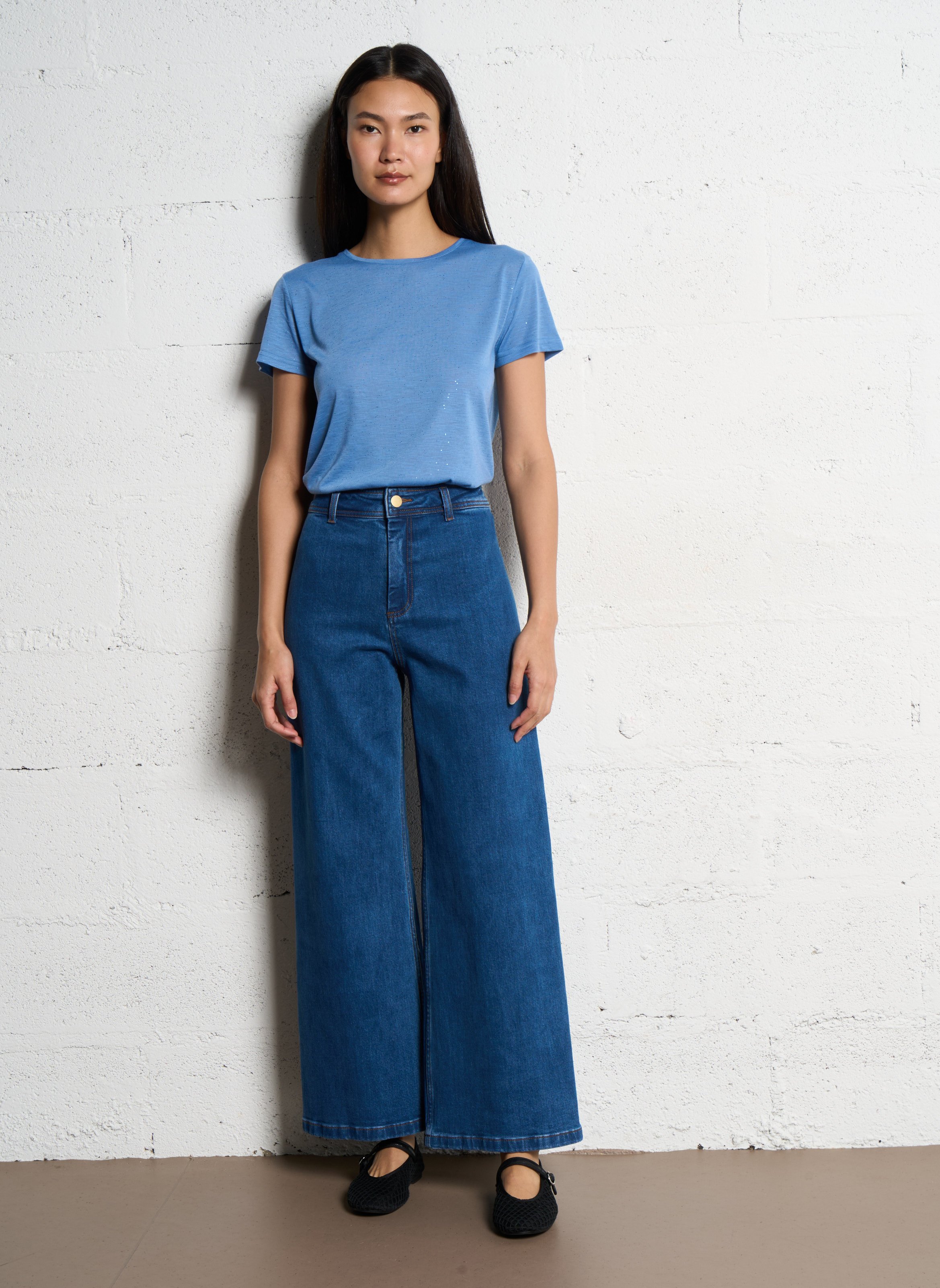 Jean droit en coton mélangé LA PETITE ETOILE Bleu