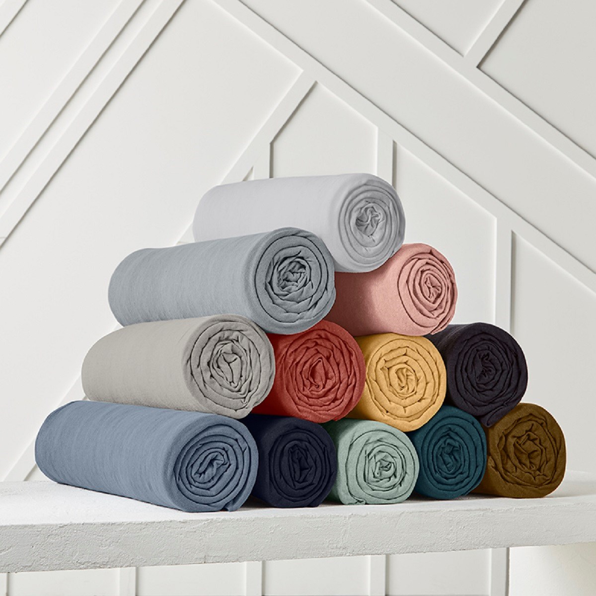 Stretch cotton fitted sheet TODAY LINGE DE MAISON Beige