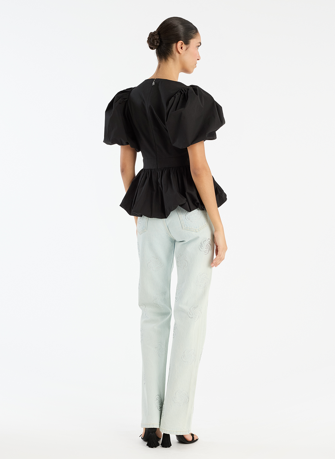 Jean droit en coton ROTATE Bleu