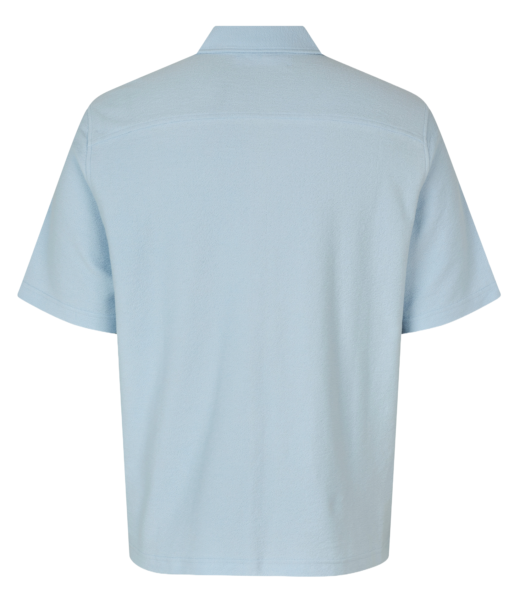 Chemise droite en coton bio mélangé Bleu