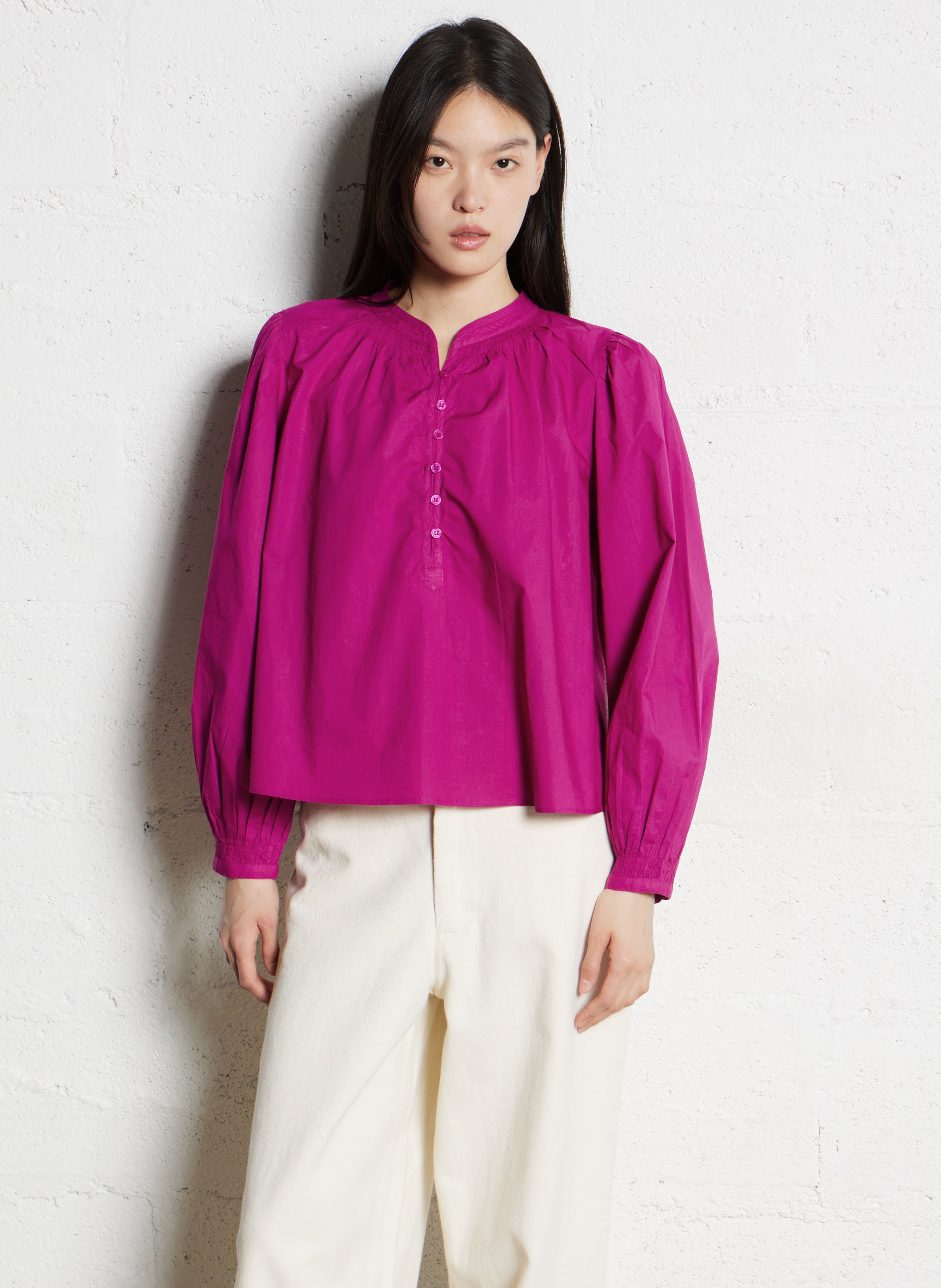 Oversized, katoenen blouse BELLEPIECE Roze