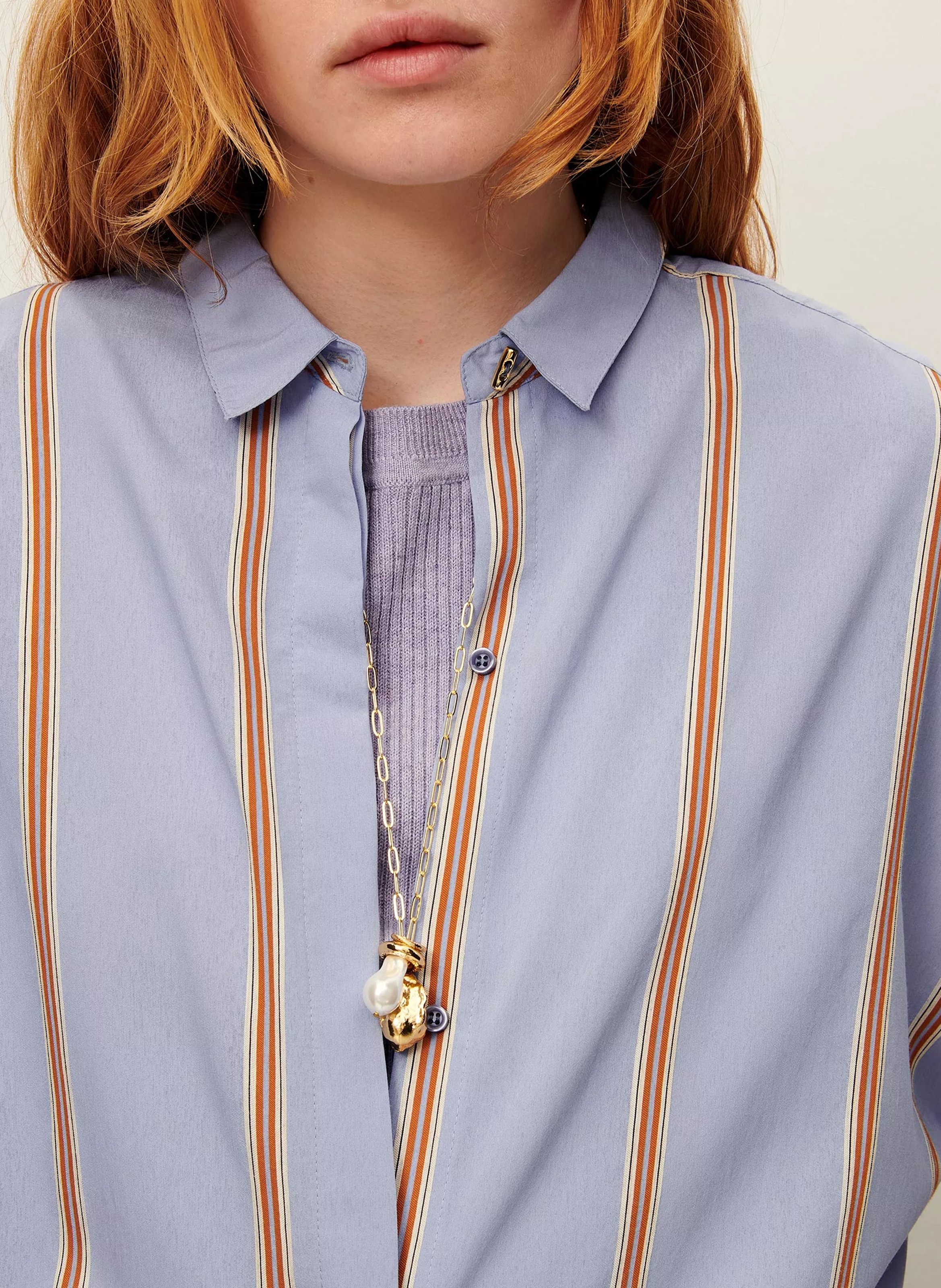 Chemise droite rayée  SESSUN Bleu