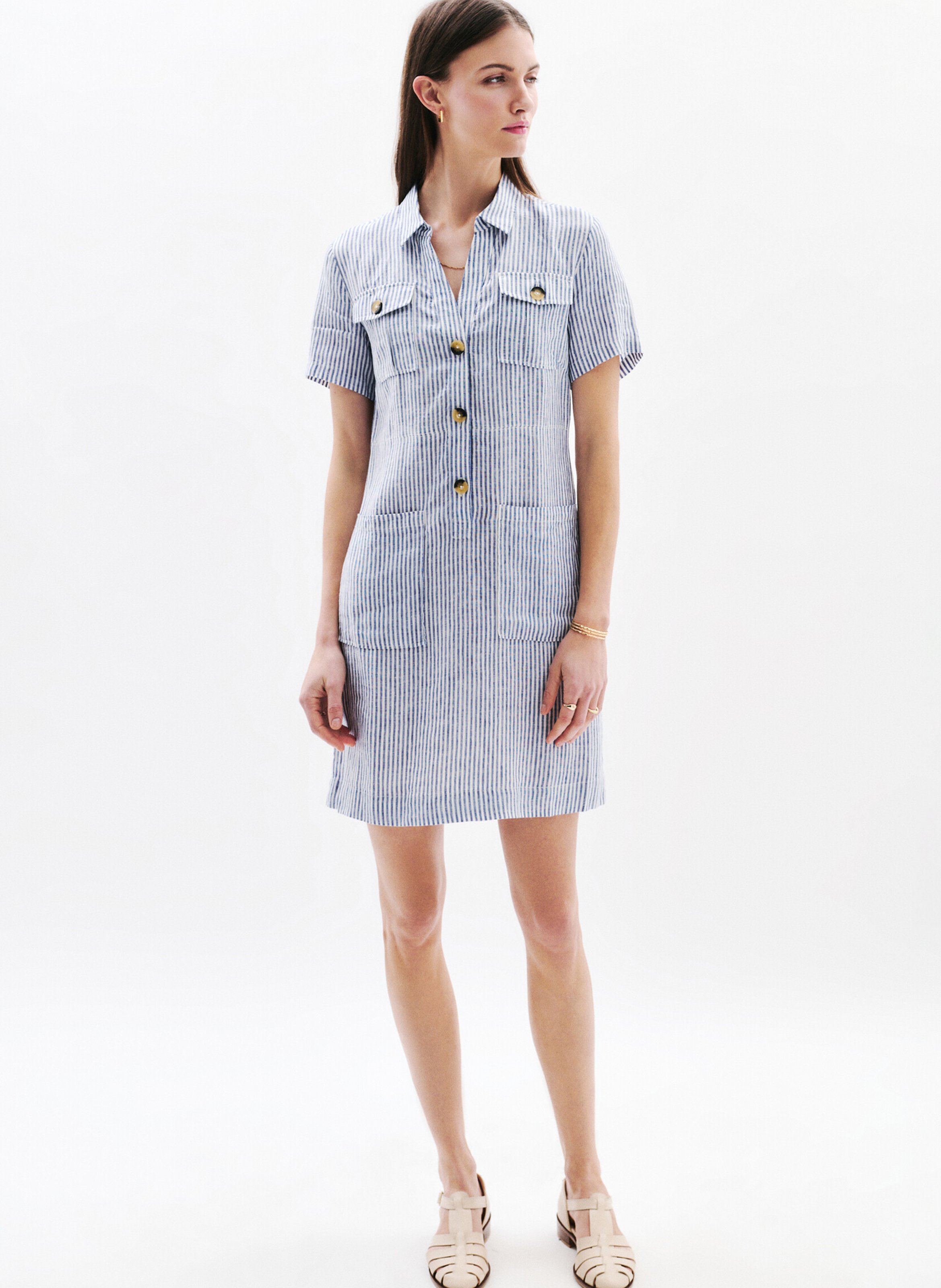 Linen dress CAROLL Blue