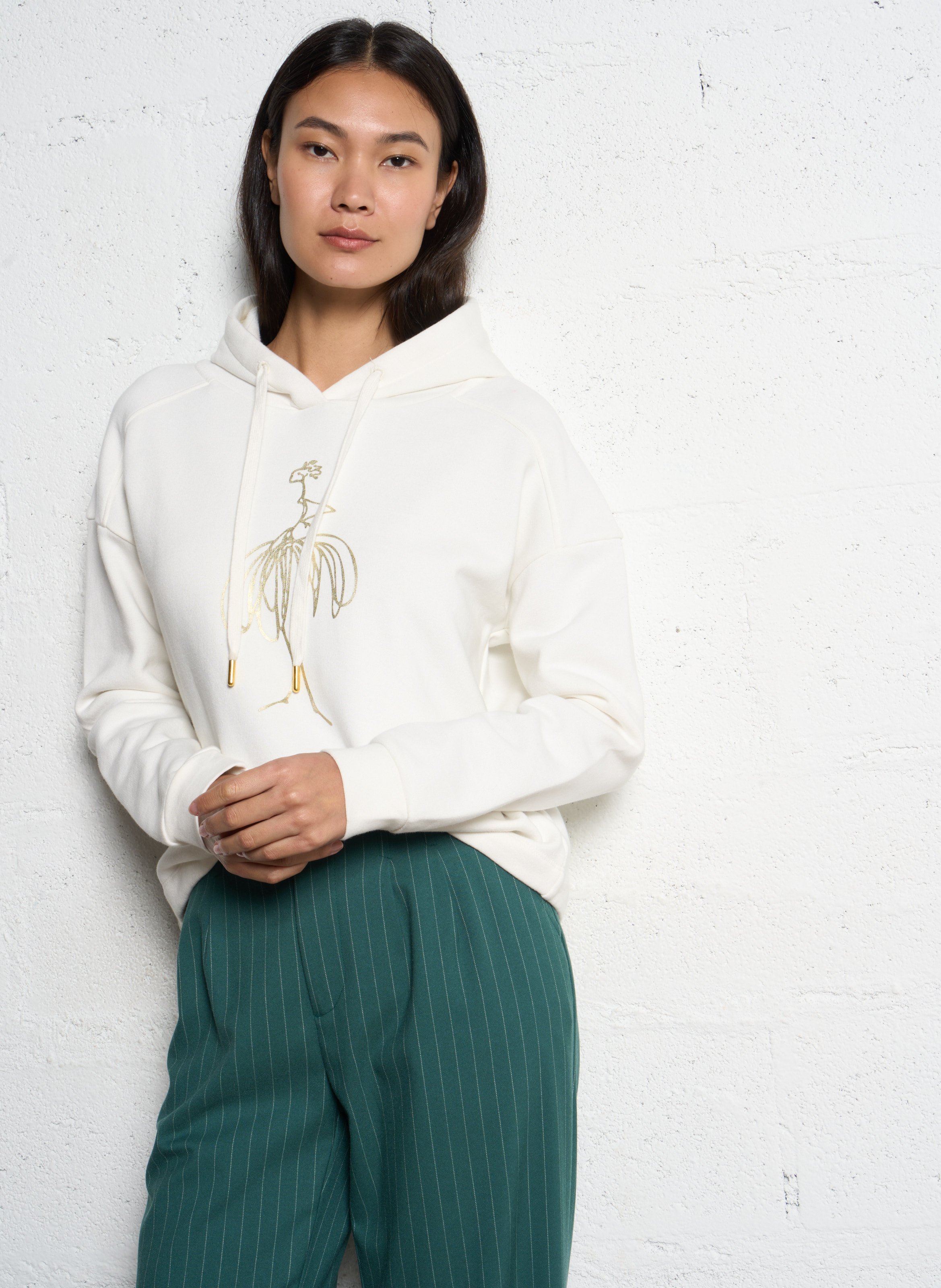 Hoodie met kangoeroezak en lange mouwen ONE STEP