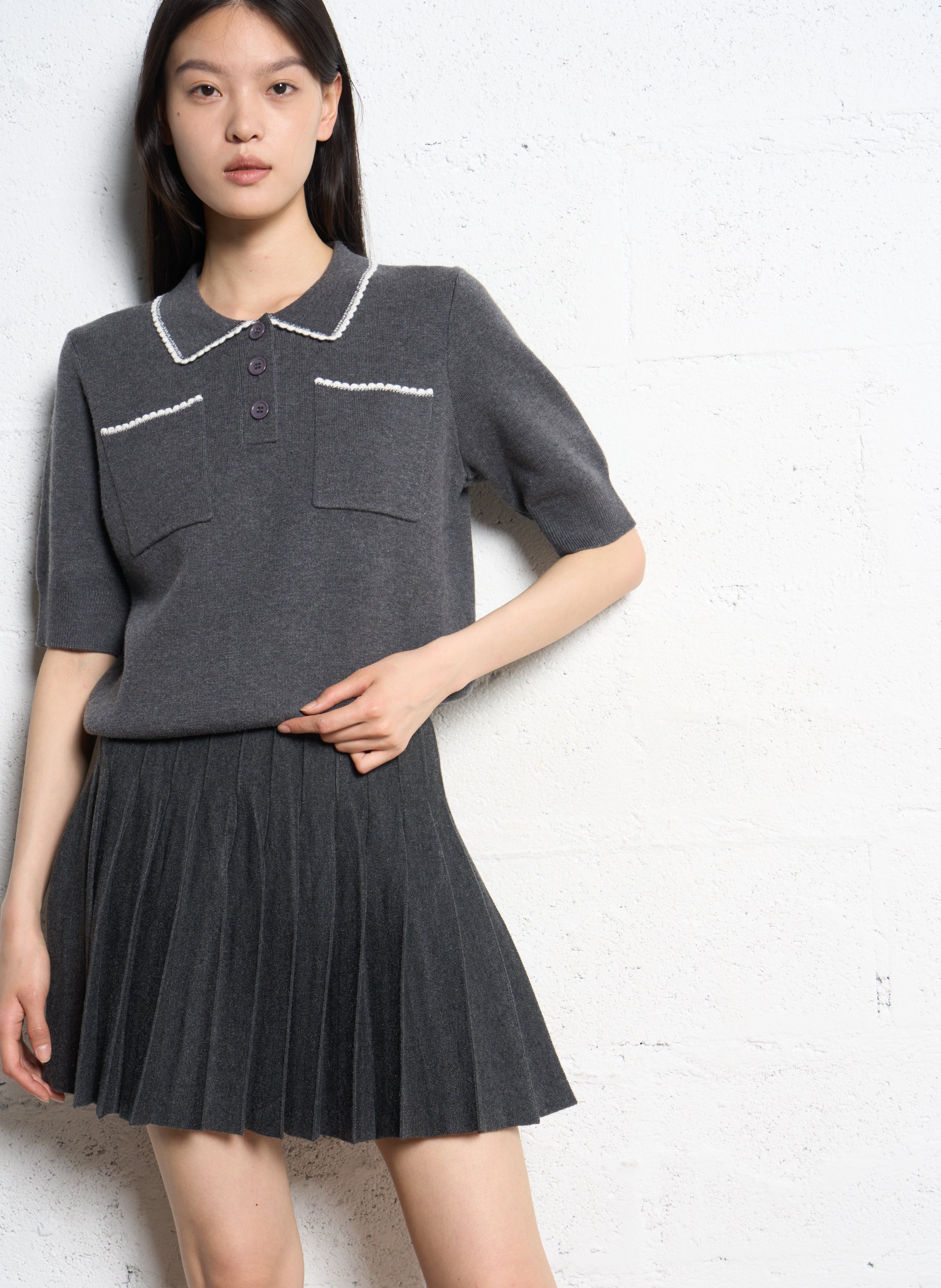 Pull col classqiue  SUNCOO Noir