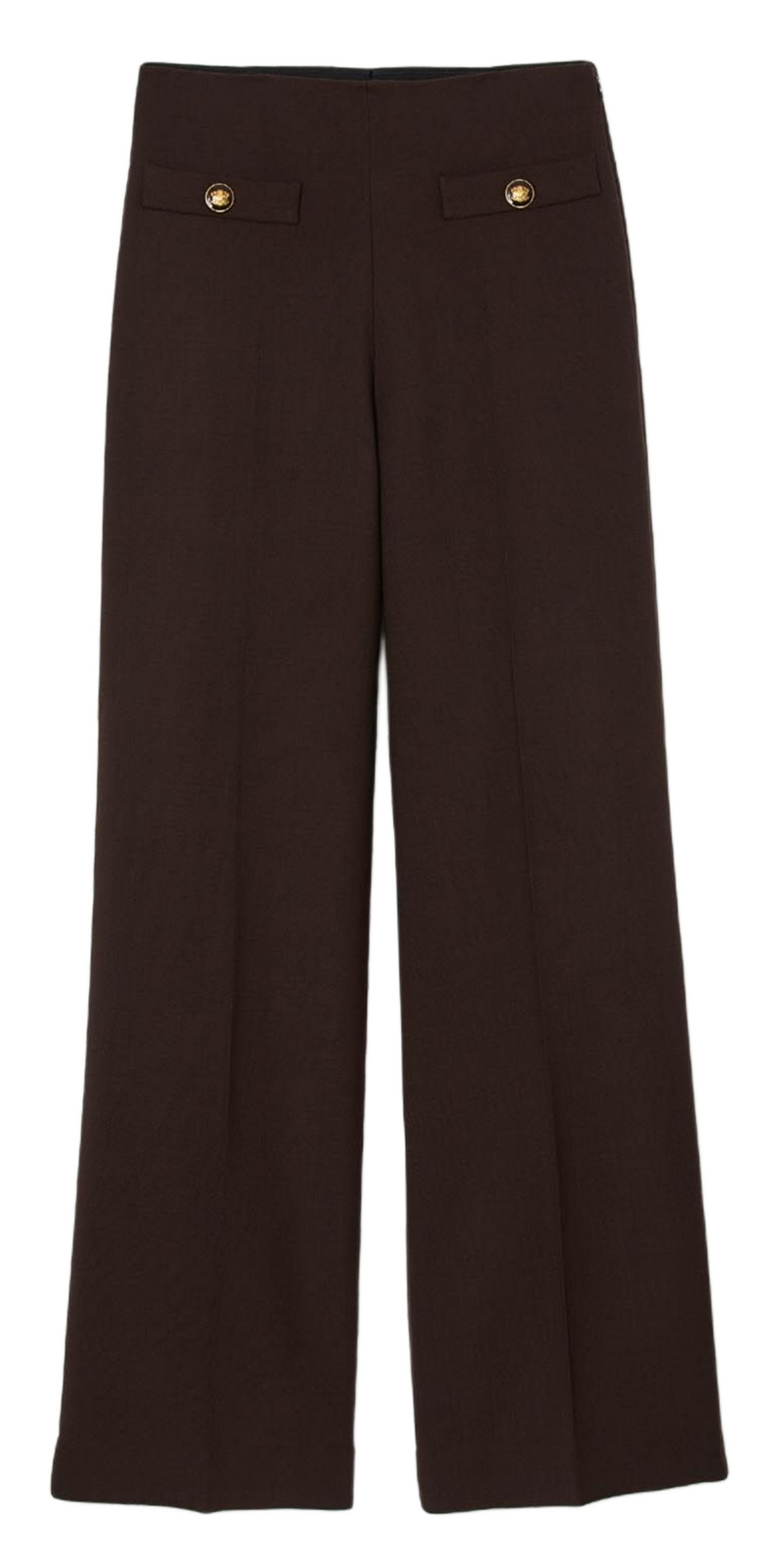 Pantalon large à plis SANDRO Marron