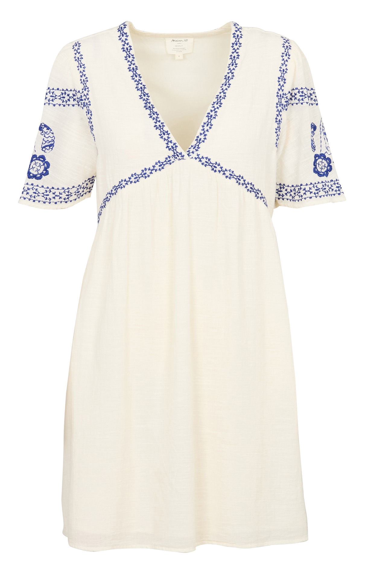 Cotton loose-fit short dress MAISON 123 Blue