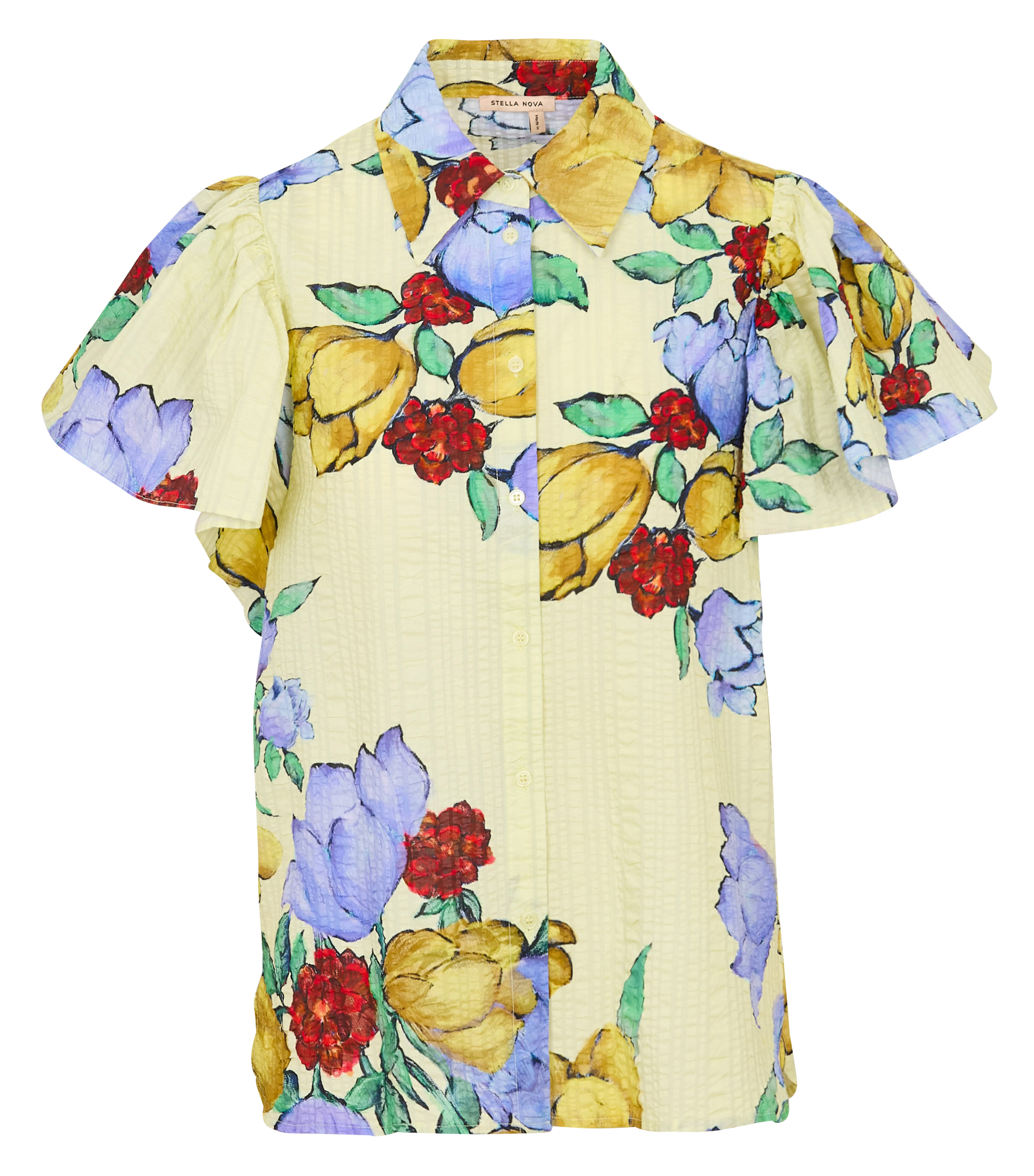 Bio-Baumwollbluse mit klassischem Kragen STELLA NOVA Mehrfarbig