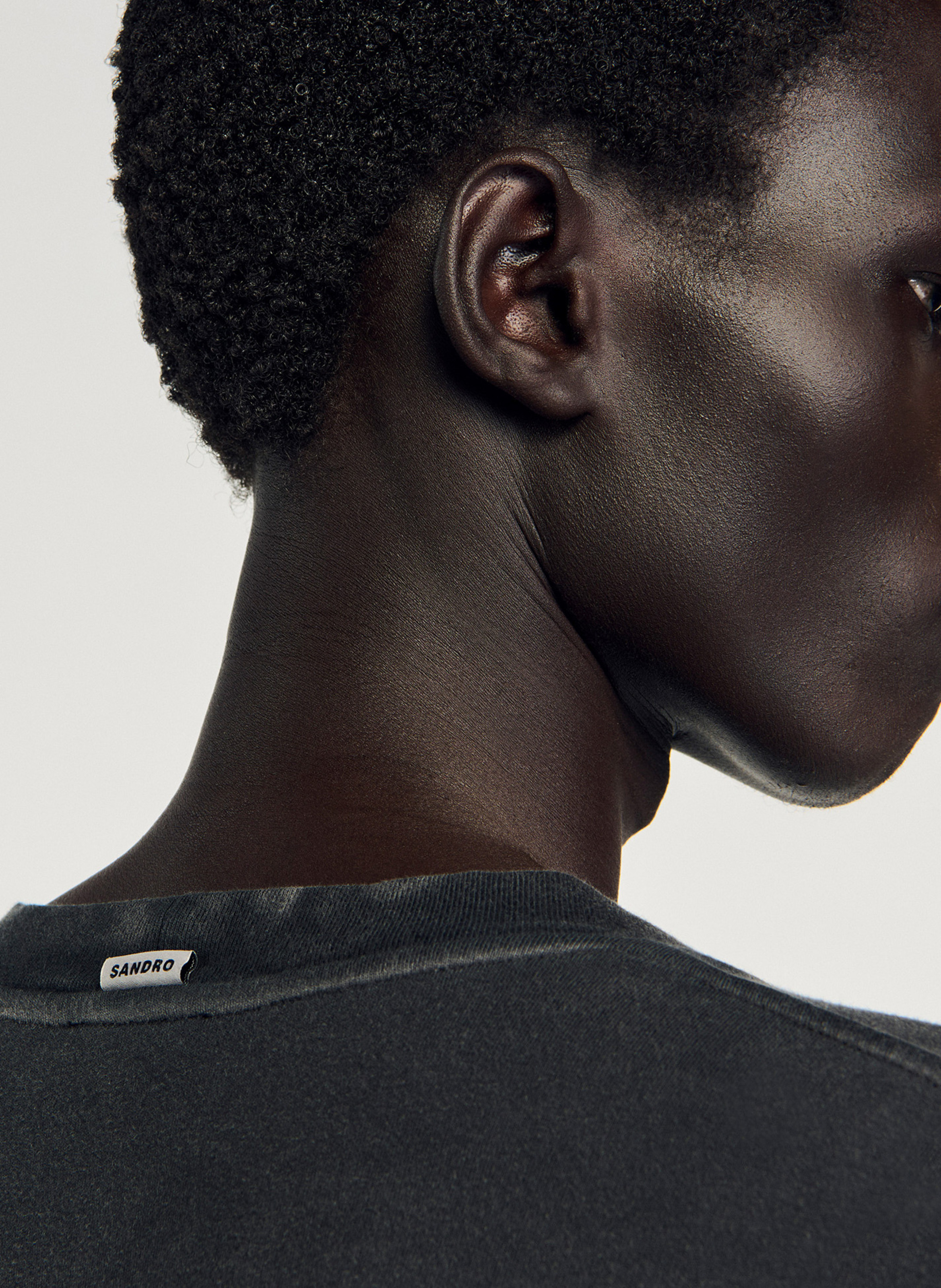 Short-sleeved washed fluid t-shirt SANDRO Black