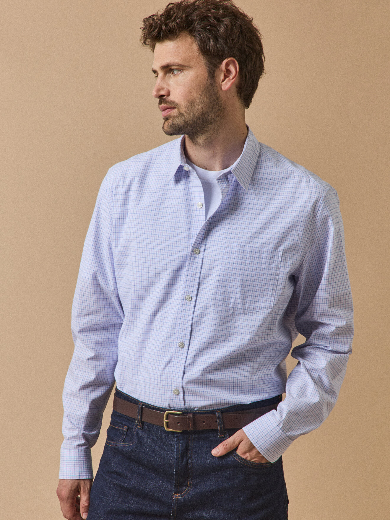 Contemporary fit tattersall check shirt CYRILLUS Blue