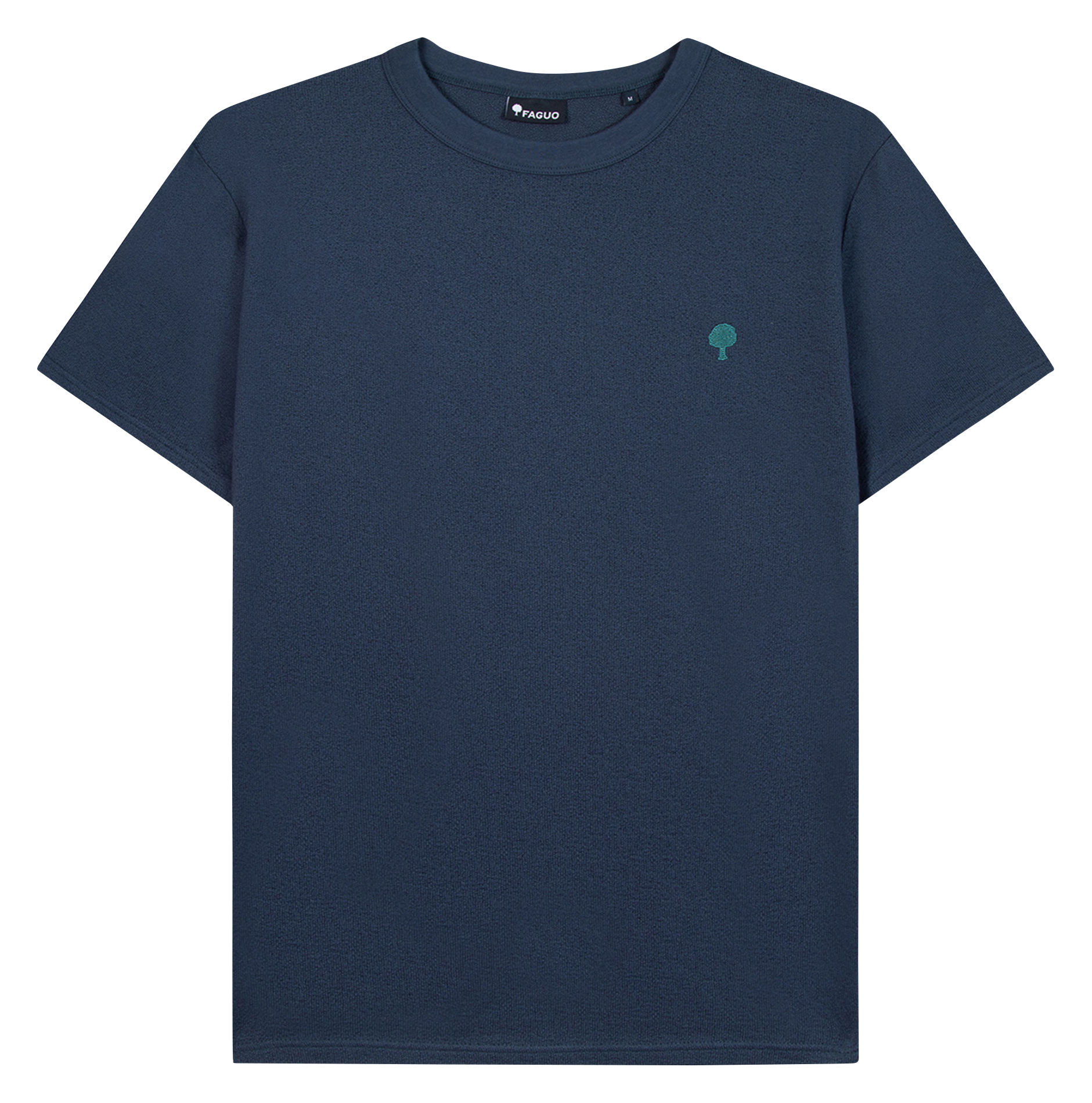 Short-sleeved plain t-shirt with logo FAGUO Blue