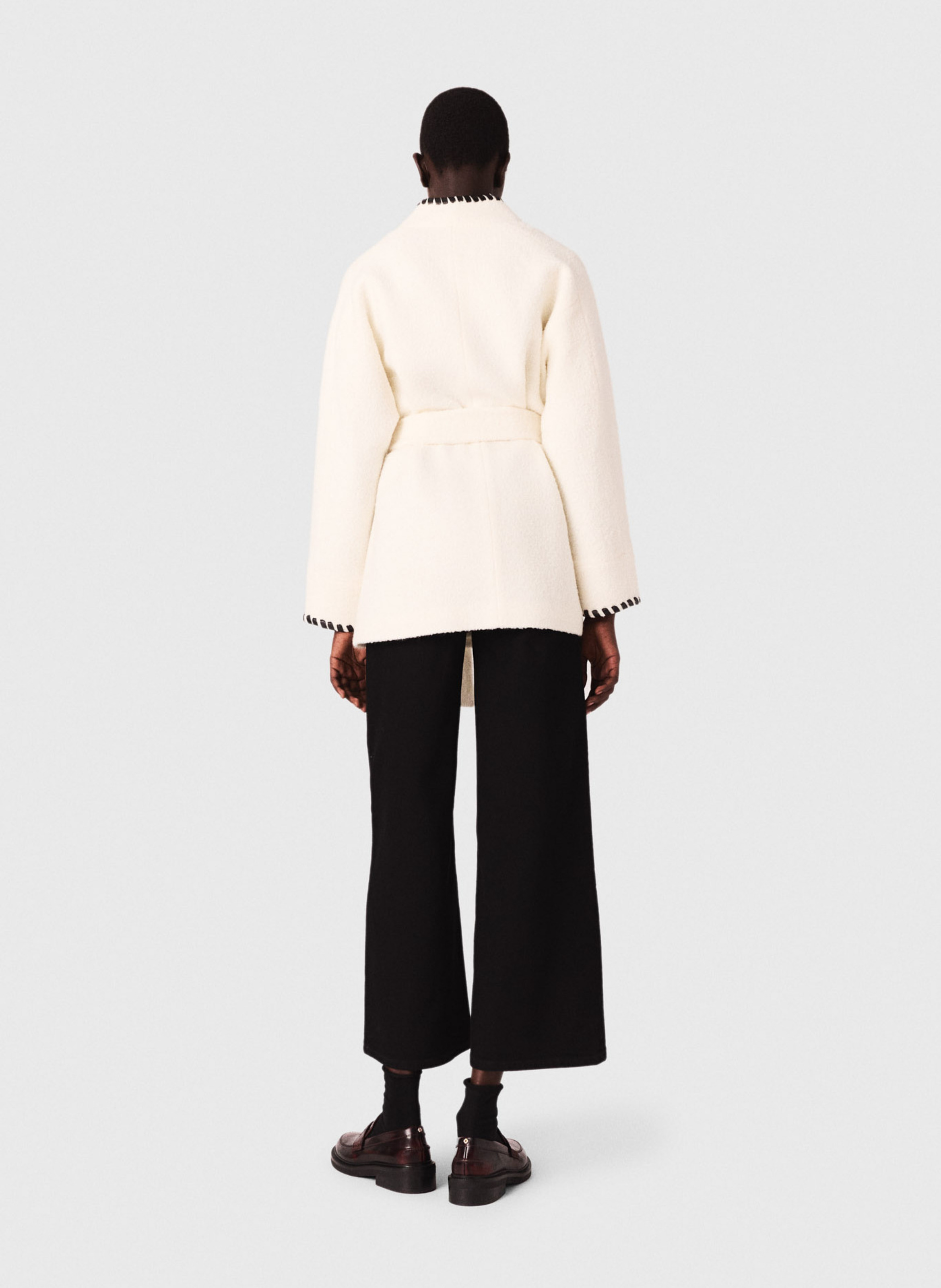 Manteau col classique en laine mélangée MAJE Beige