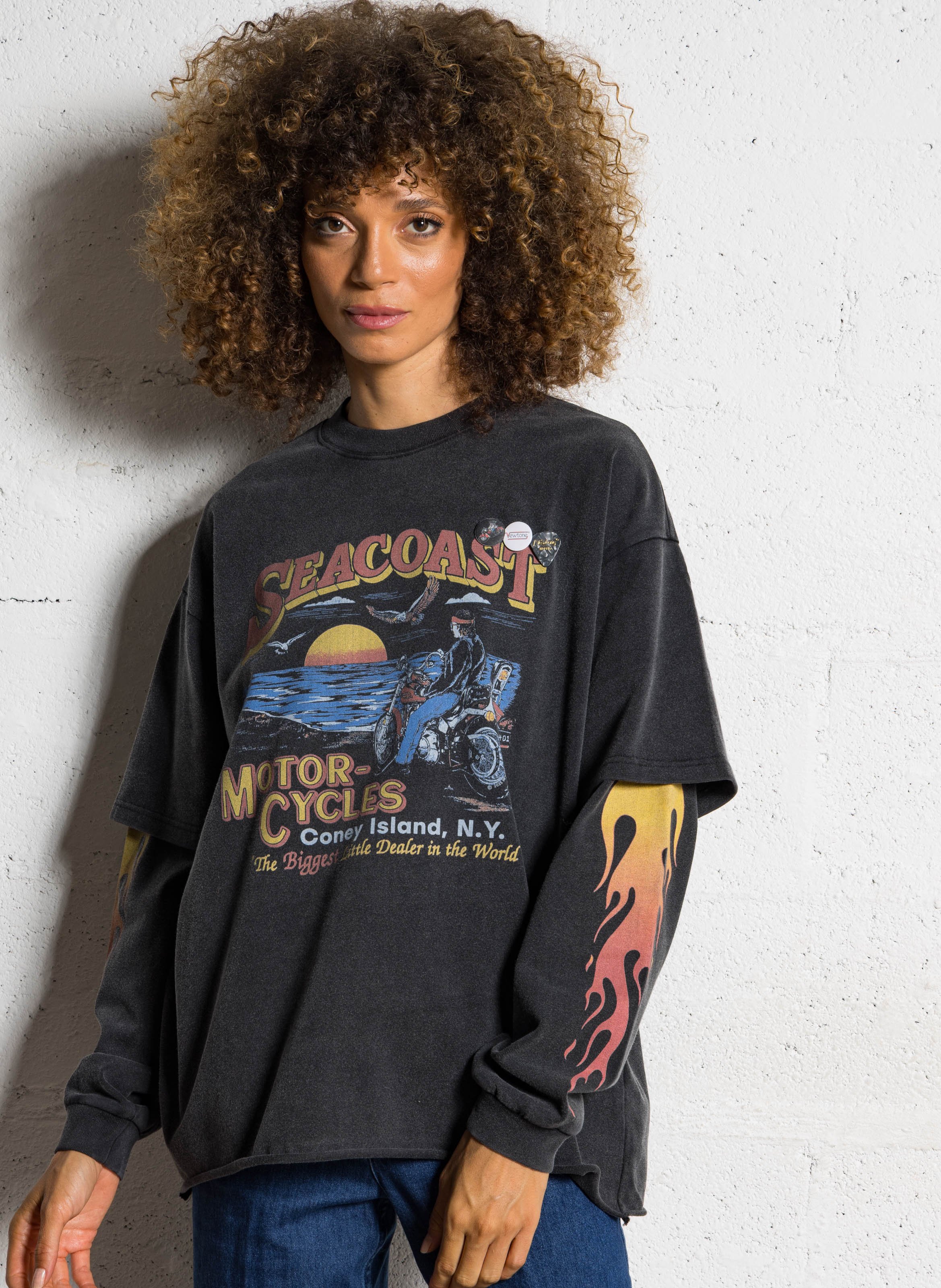 Sweat col rond en coton NEWTONE Gris