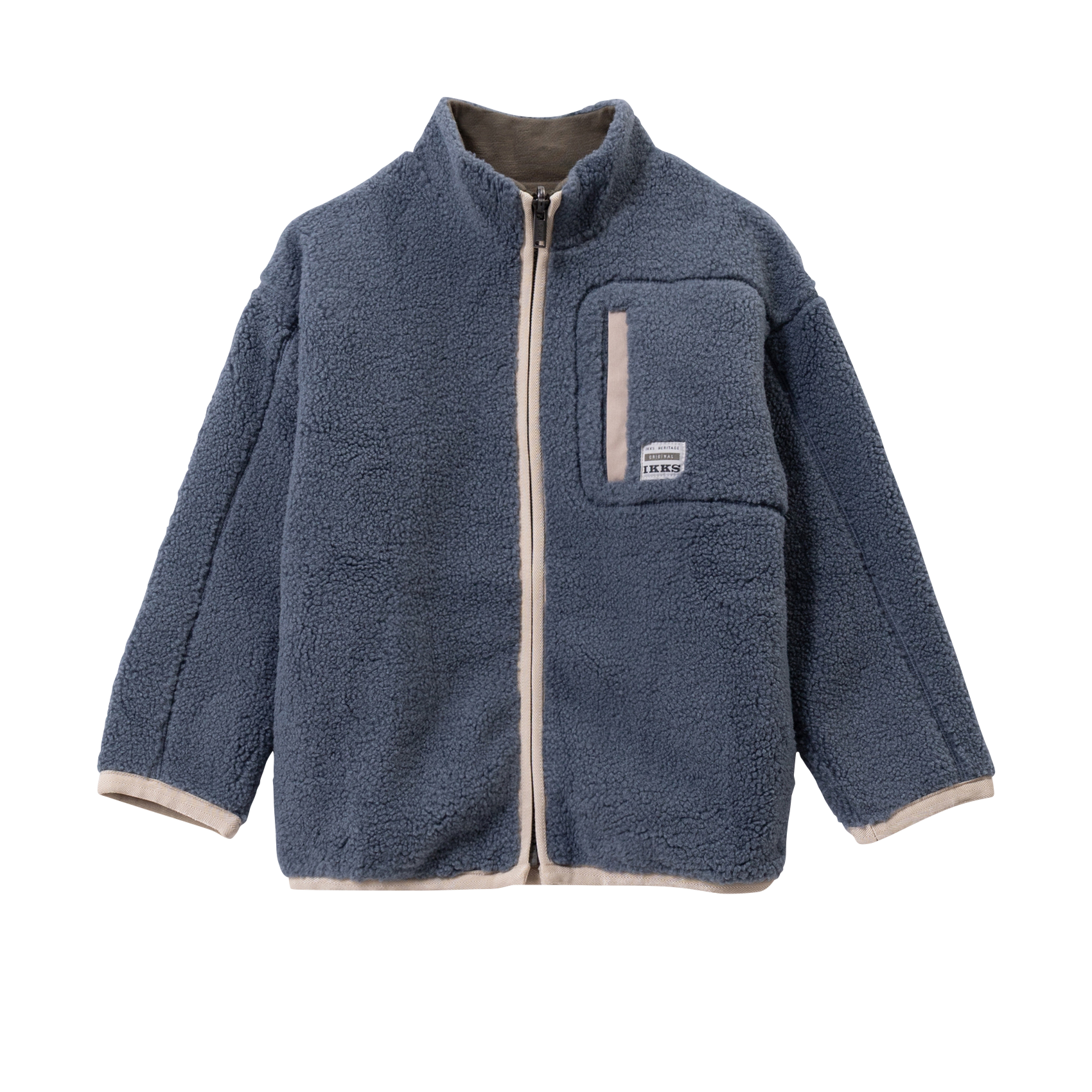 Cardigan réversible col montant en sherpa IKKS JUNIOR Bleu