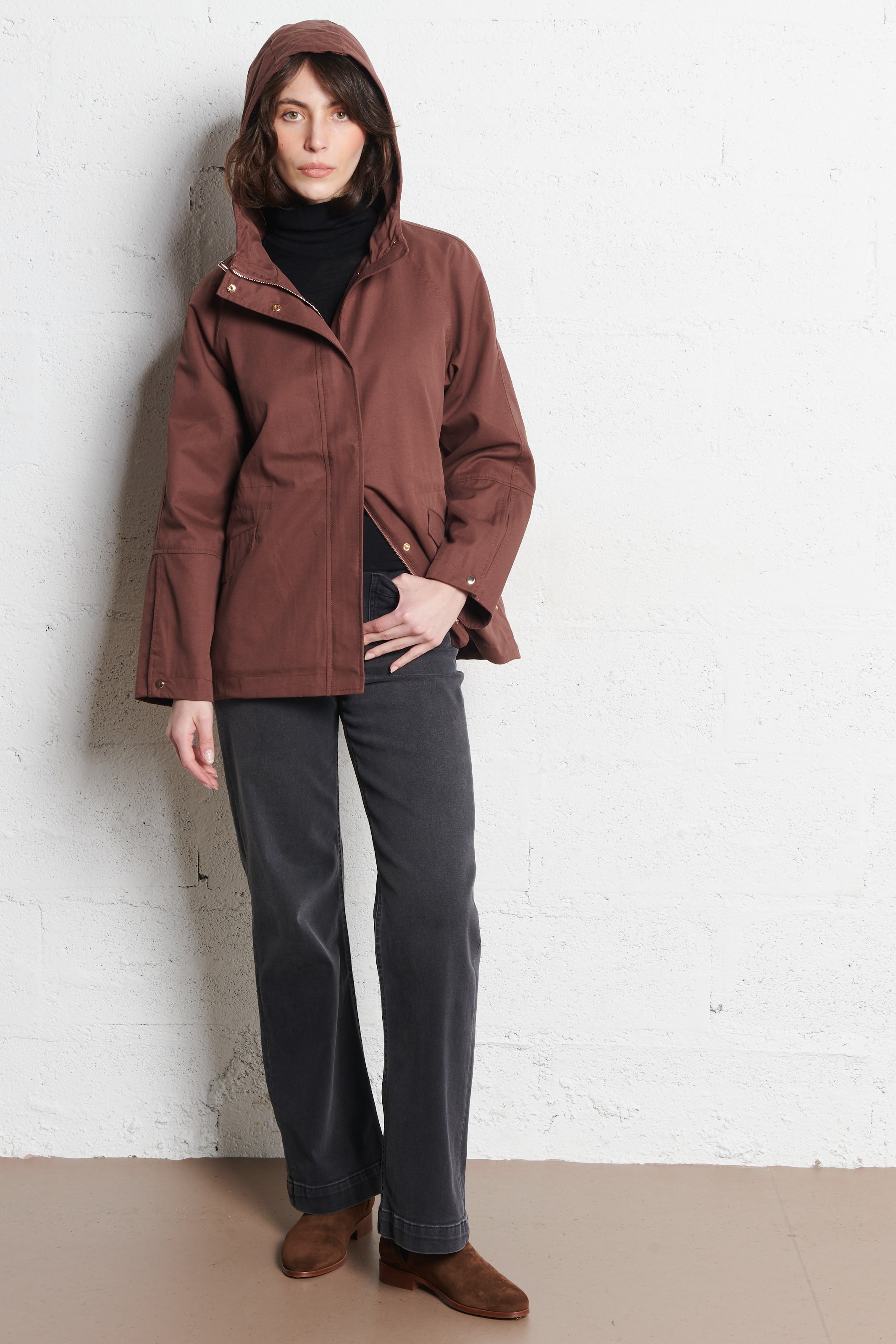 Fitted fine knit wool turtleneck sweater PETITE MENDIGOTE Black