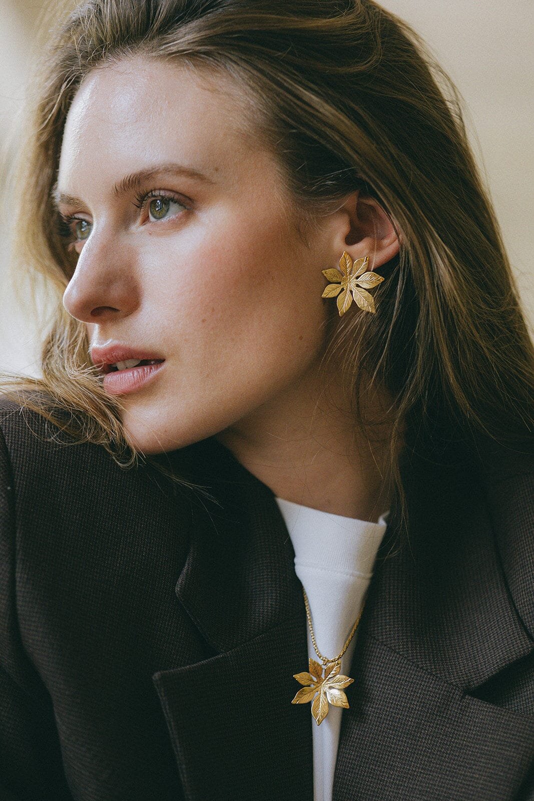 Gold-plated flower necklace MONSIEUR SIMONE Golden