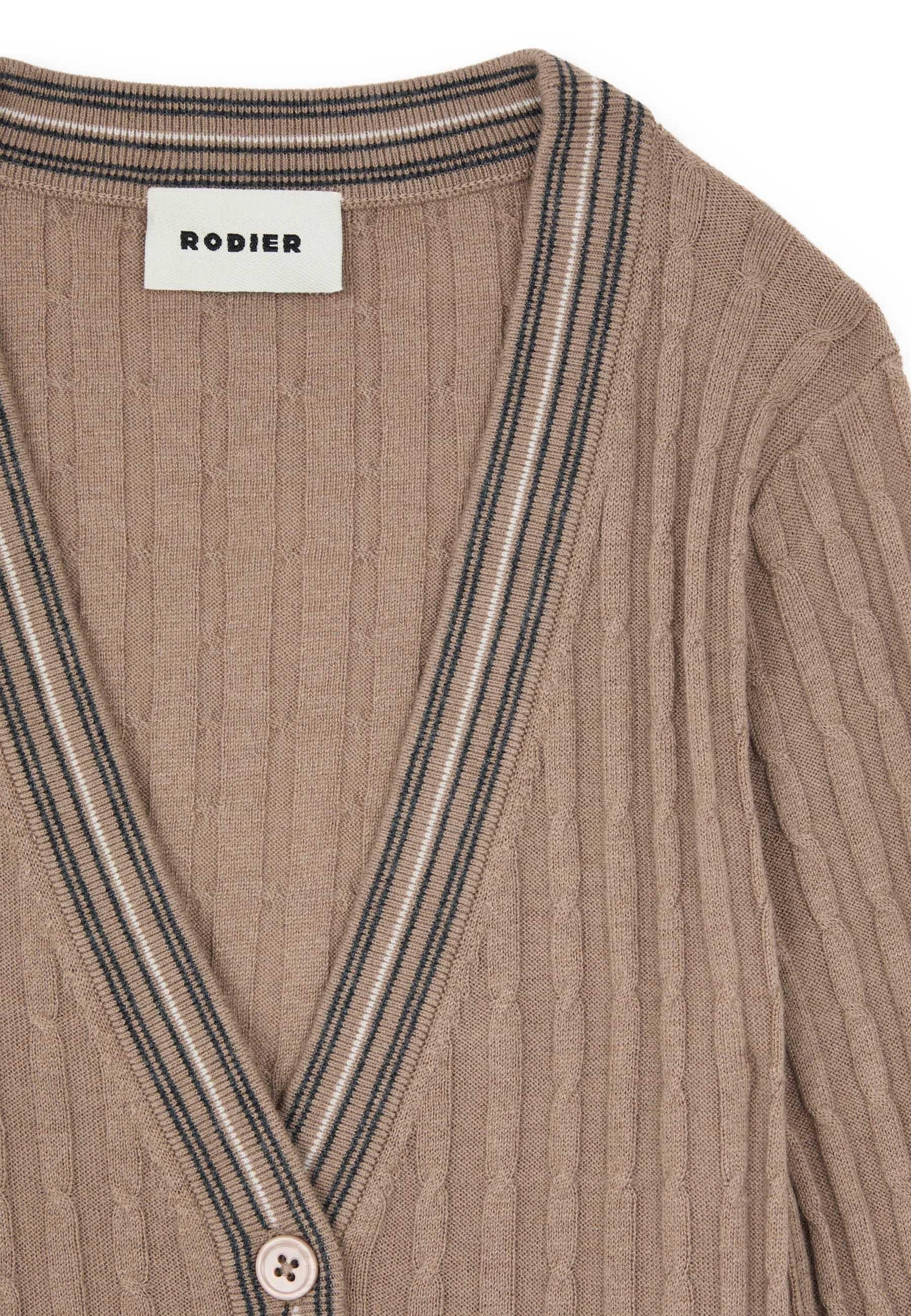 Cable-knit vest RODIER Brown