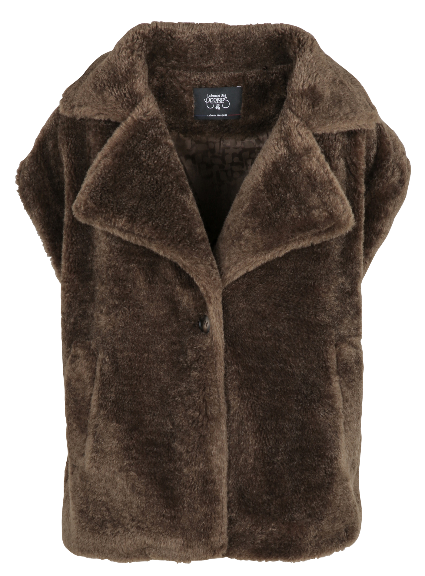 Veste en fourrure synthétique LE TEMPS DES CERISES Marron