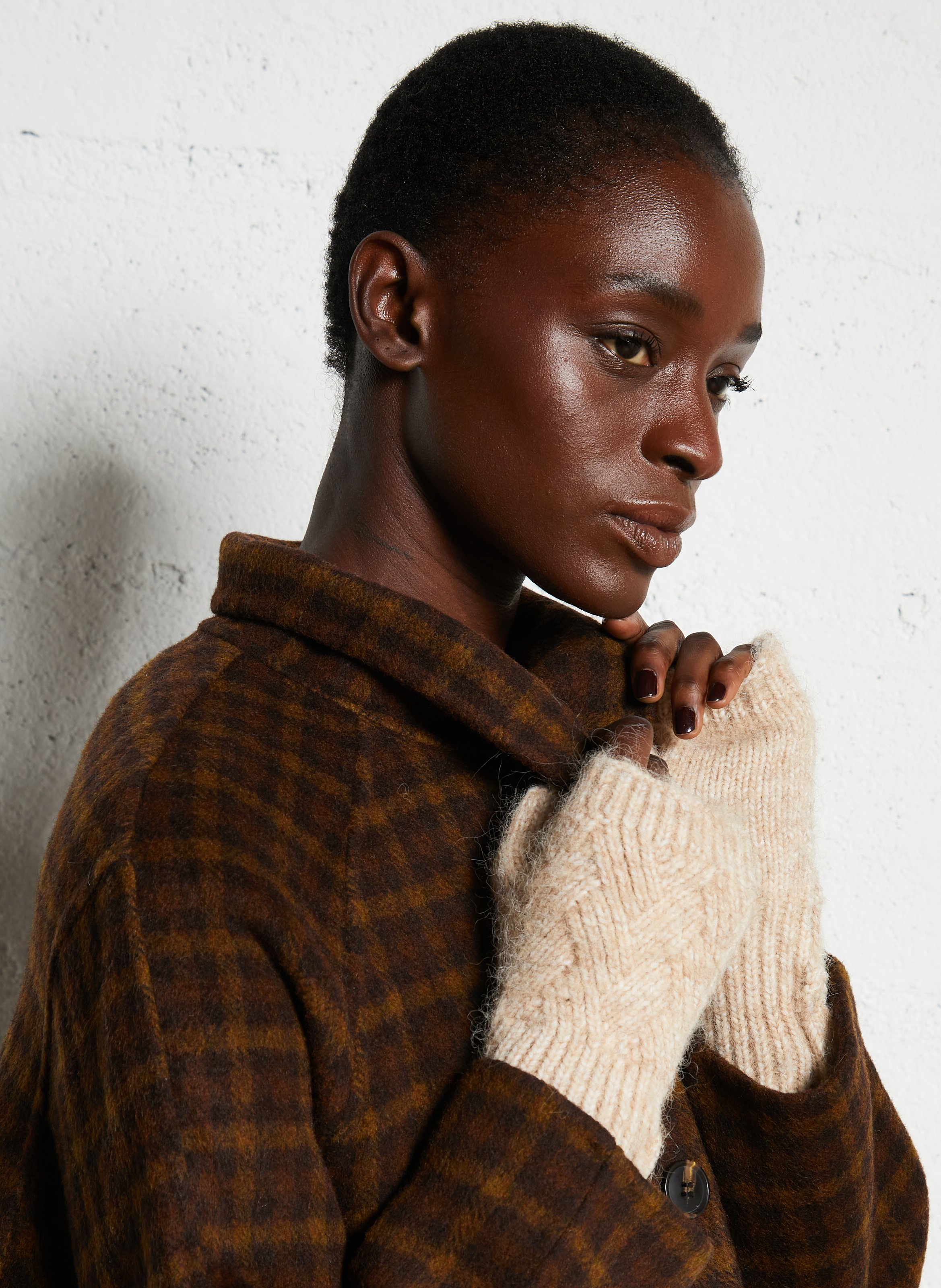 Mitaines en maille torsadée MAISON 123