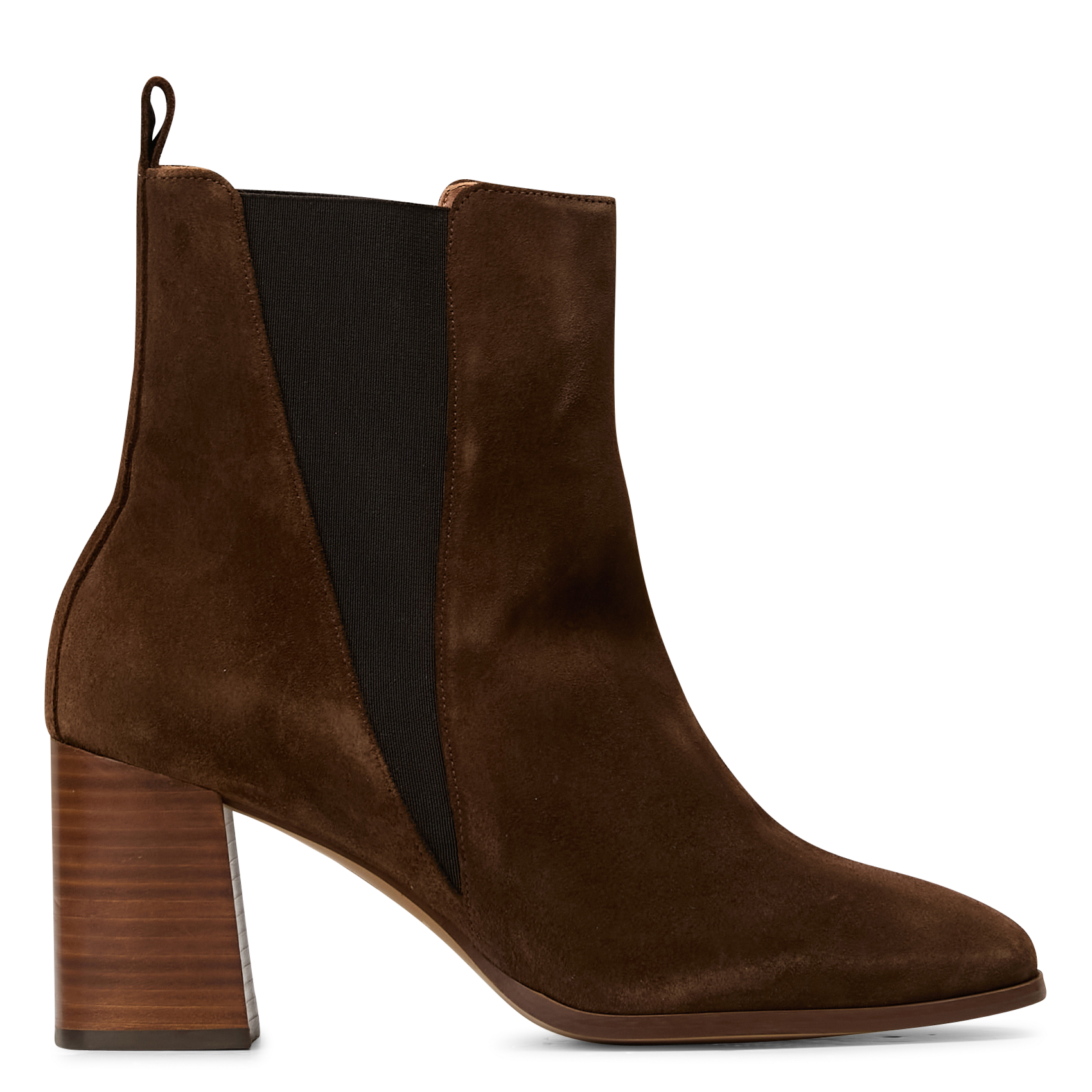 Effen leren enkellaarzen met textuur MAISON TOUFET Bruin