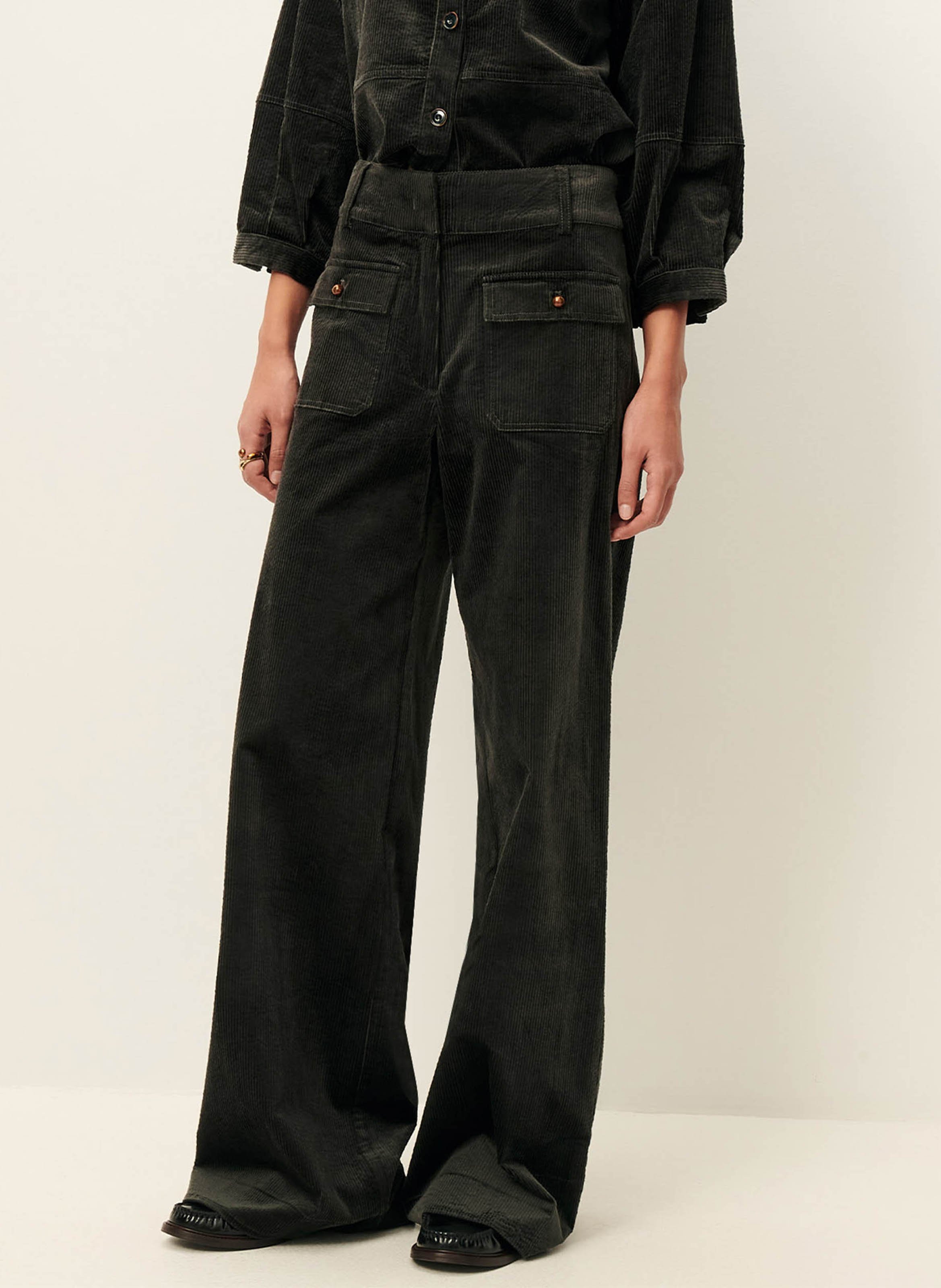 Flared corduroy pants SESSUN Blue