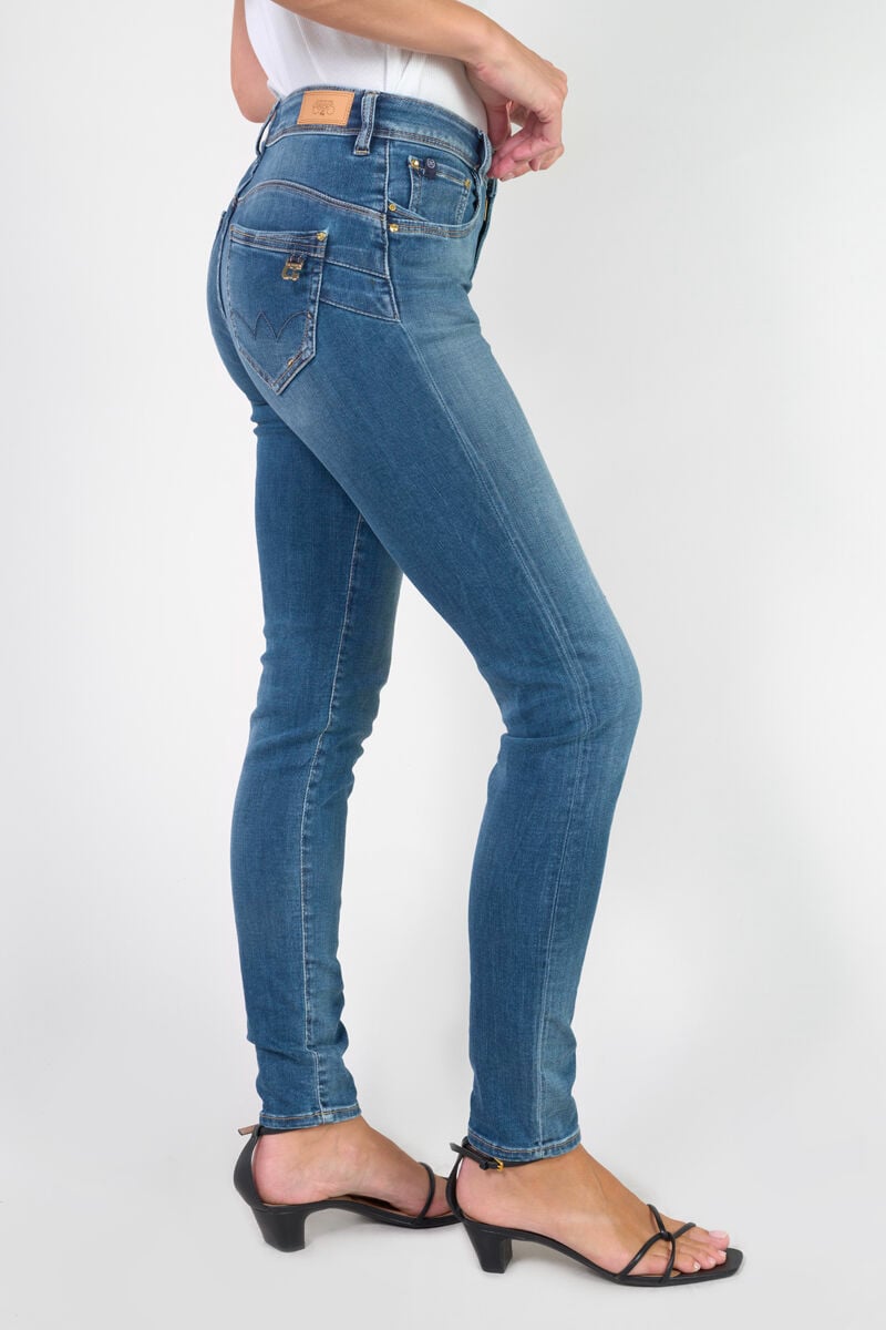 High-waisted push-up jeans, length 34 LE TEMPS DES CERISES Blue