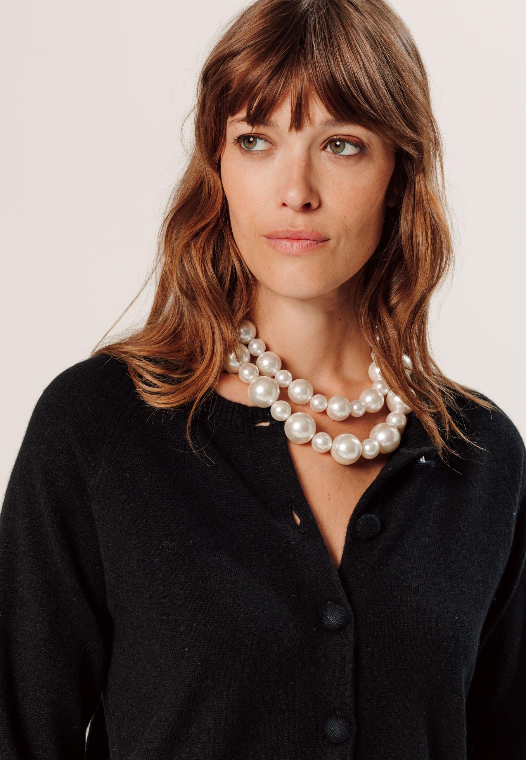 2-ply cashmere cardigan RODIER Black