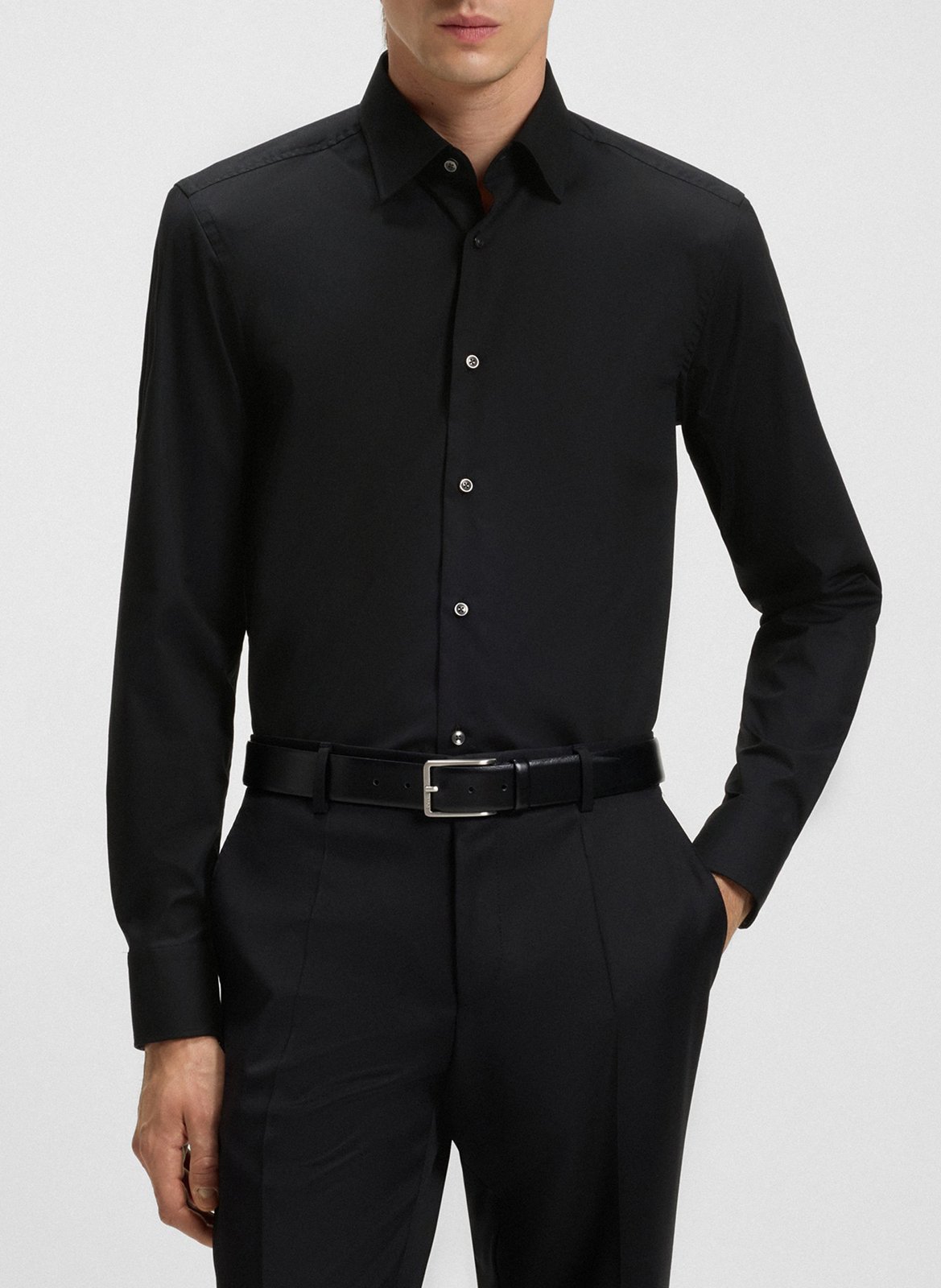 Slim-fit cotton-blend shirt BOSS