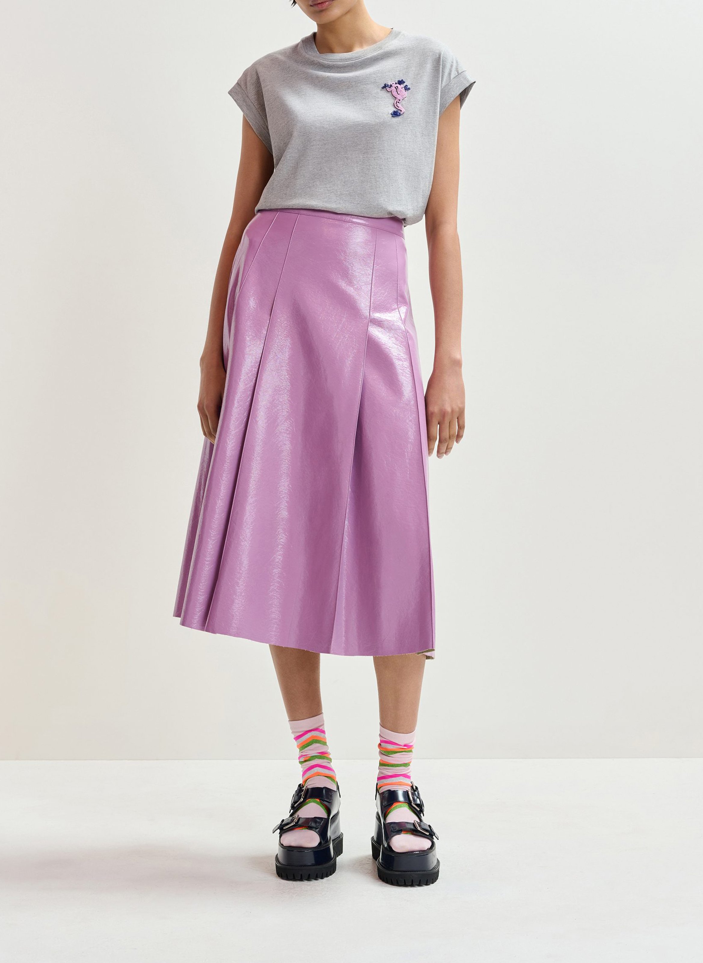 T-Shirt mit Perlen-Frosch ESSENTIEL ANTWERP Grau