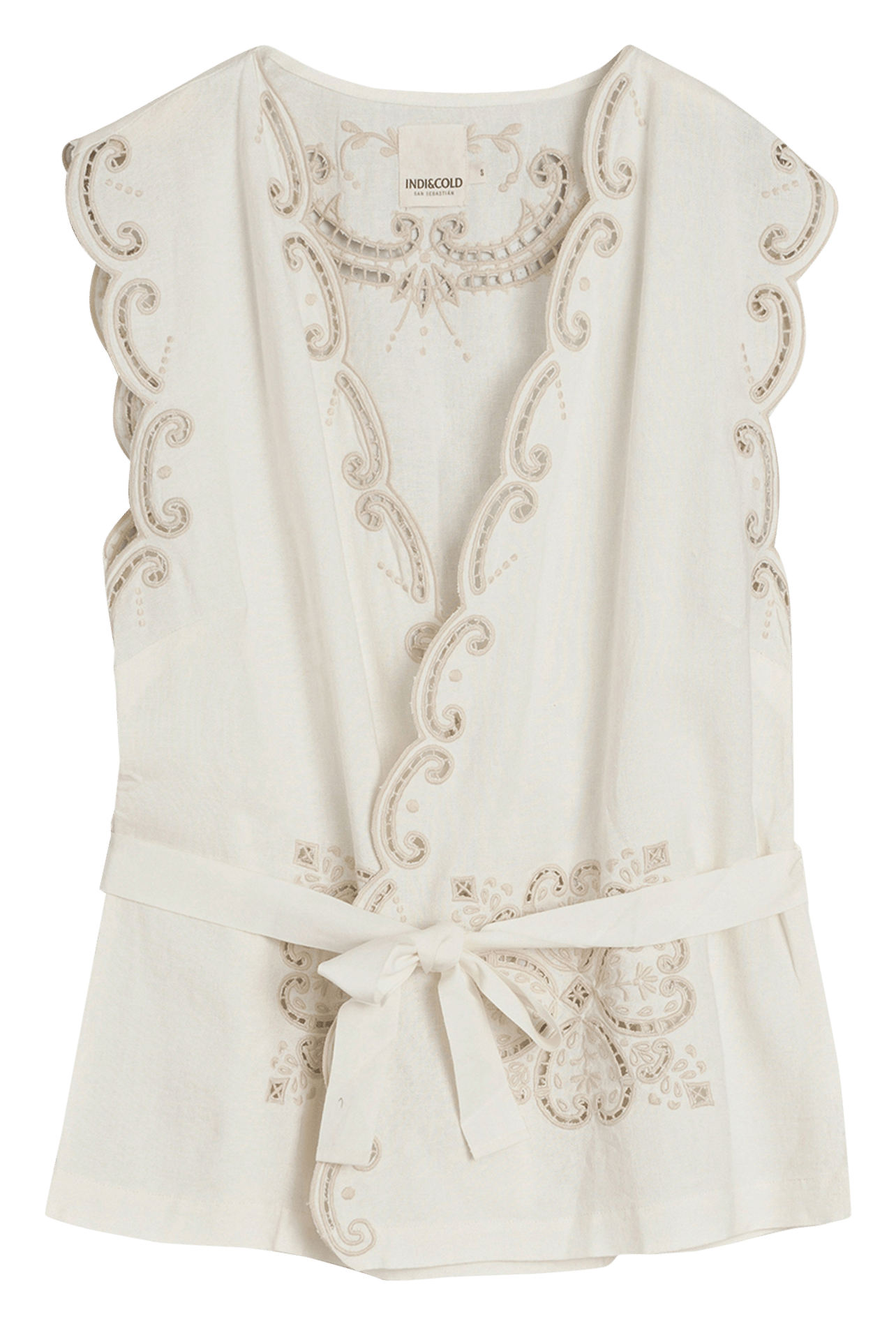 Bluse mit V-Ausschnitt INDI & COLD Beige