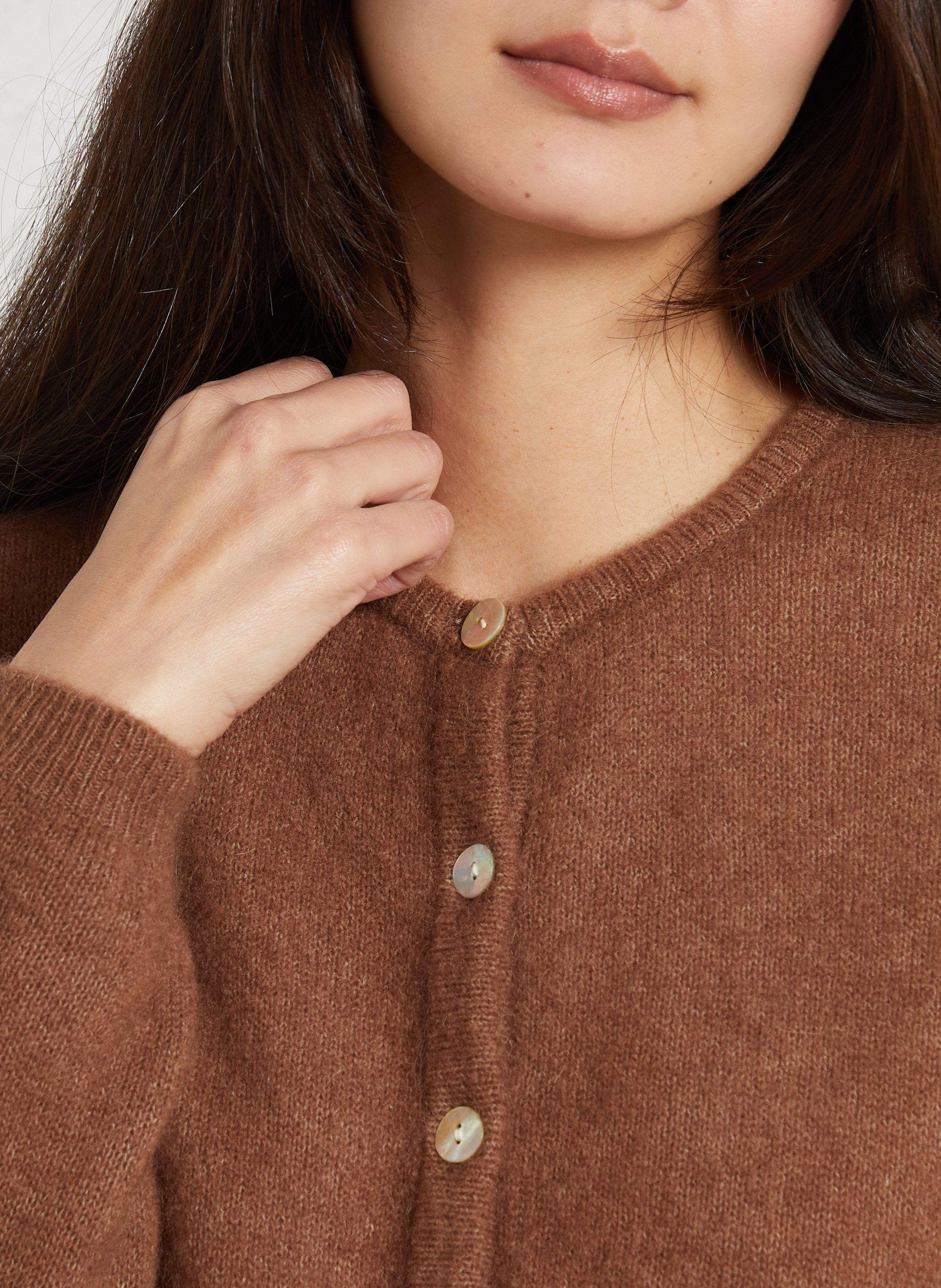 Ruimvallend vest met ronde hals - wolblend AMERICAN VINTAGE Bruin