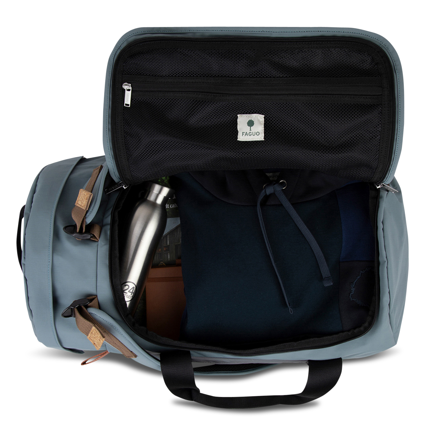 Travel bag made from recycled material FAGUO Blue