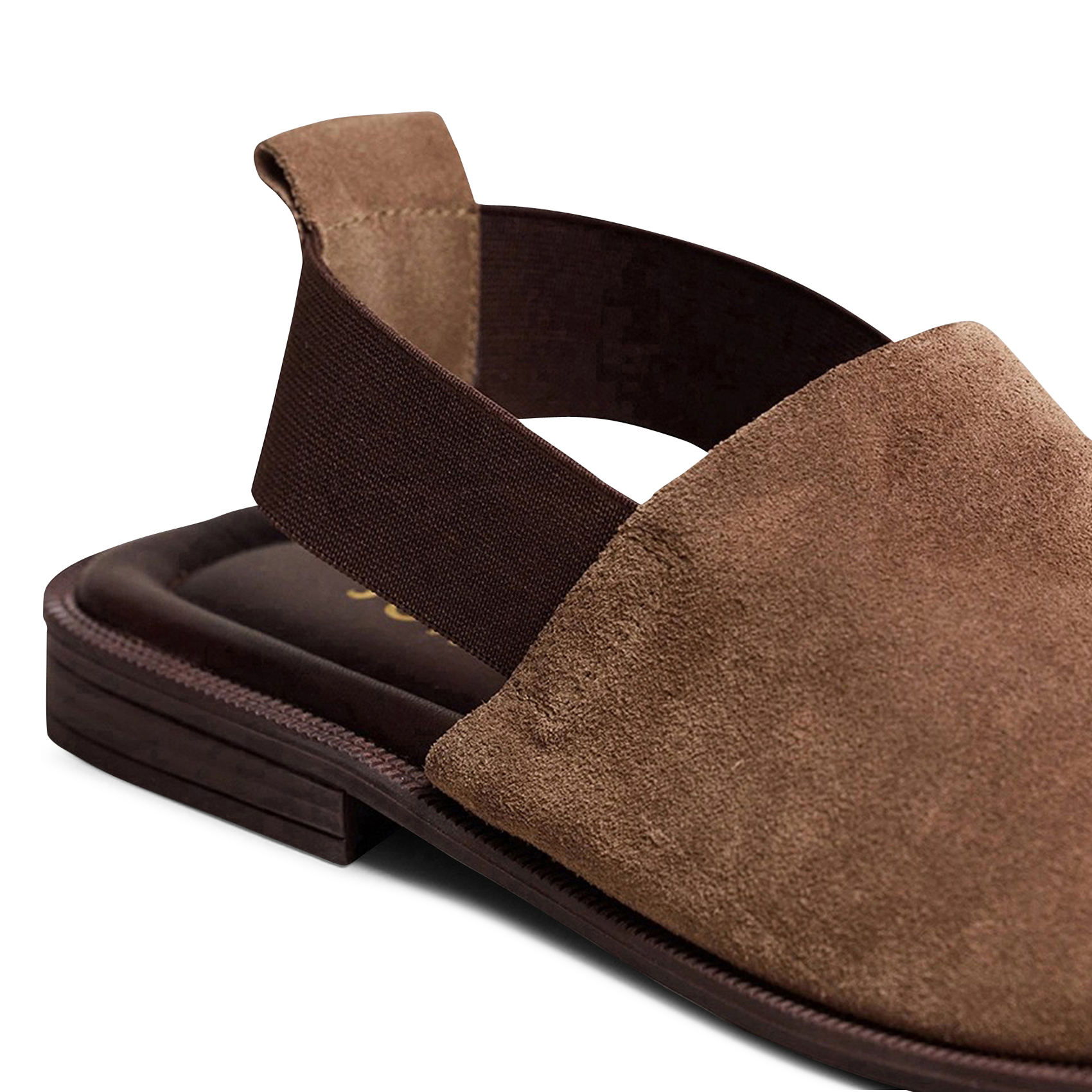 Sandales plates en cuir suédé JONAK Marron