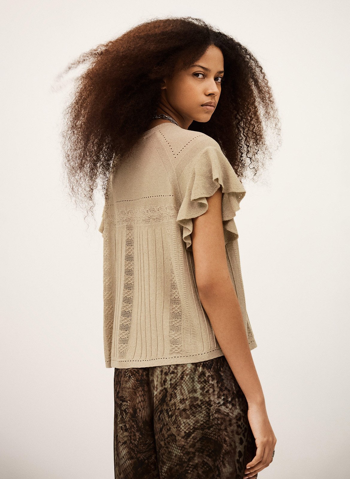 Gebreide trui met mouliné-effect BA&SH Goudkleurig