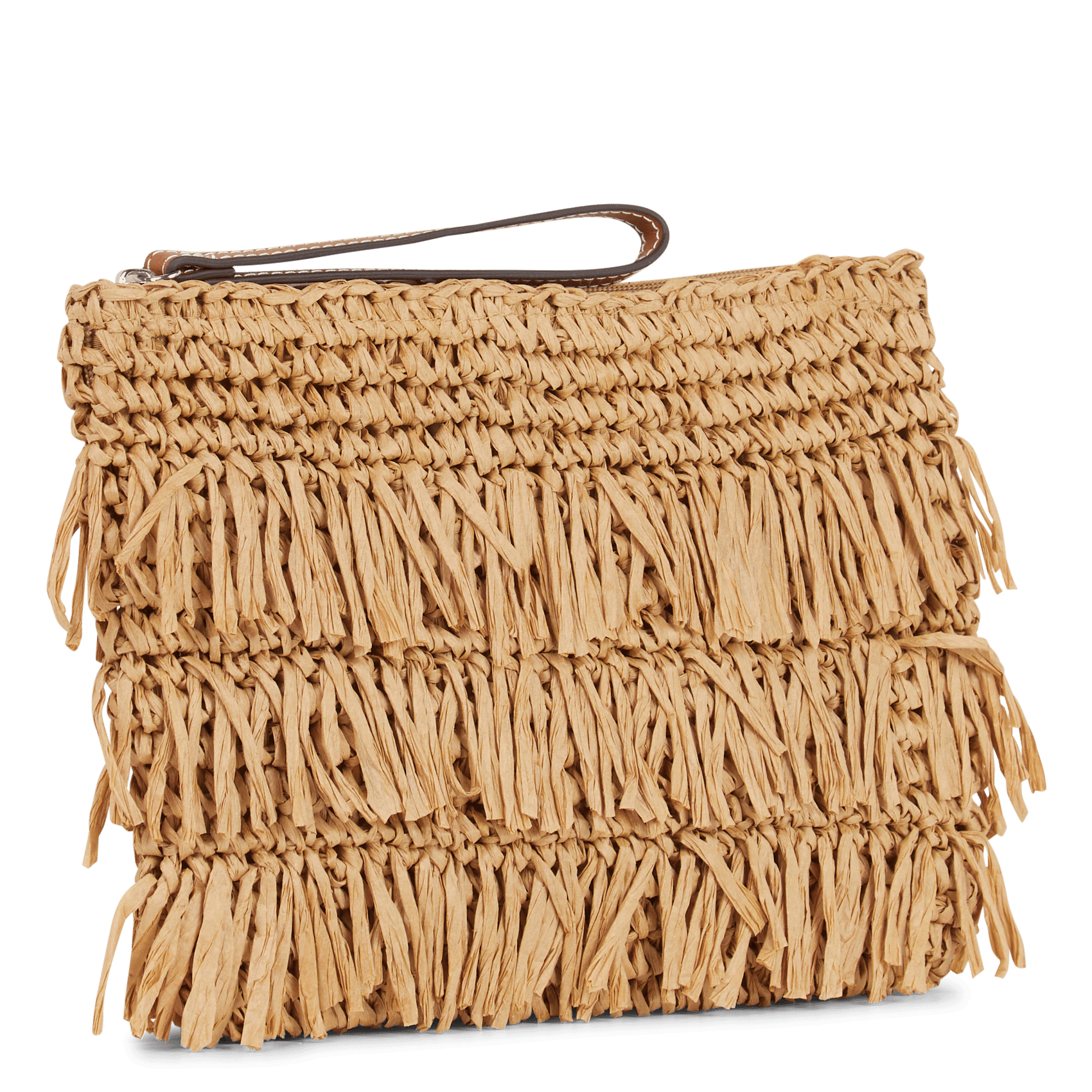 Pochette aspect raphia AU PRINTEMPS PARIS Beige