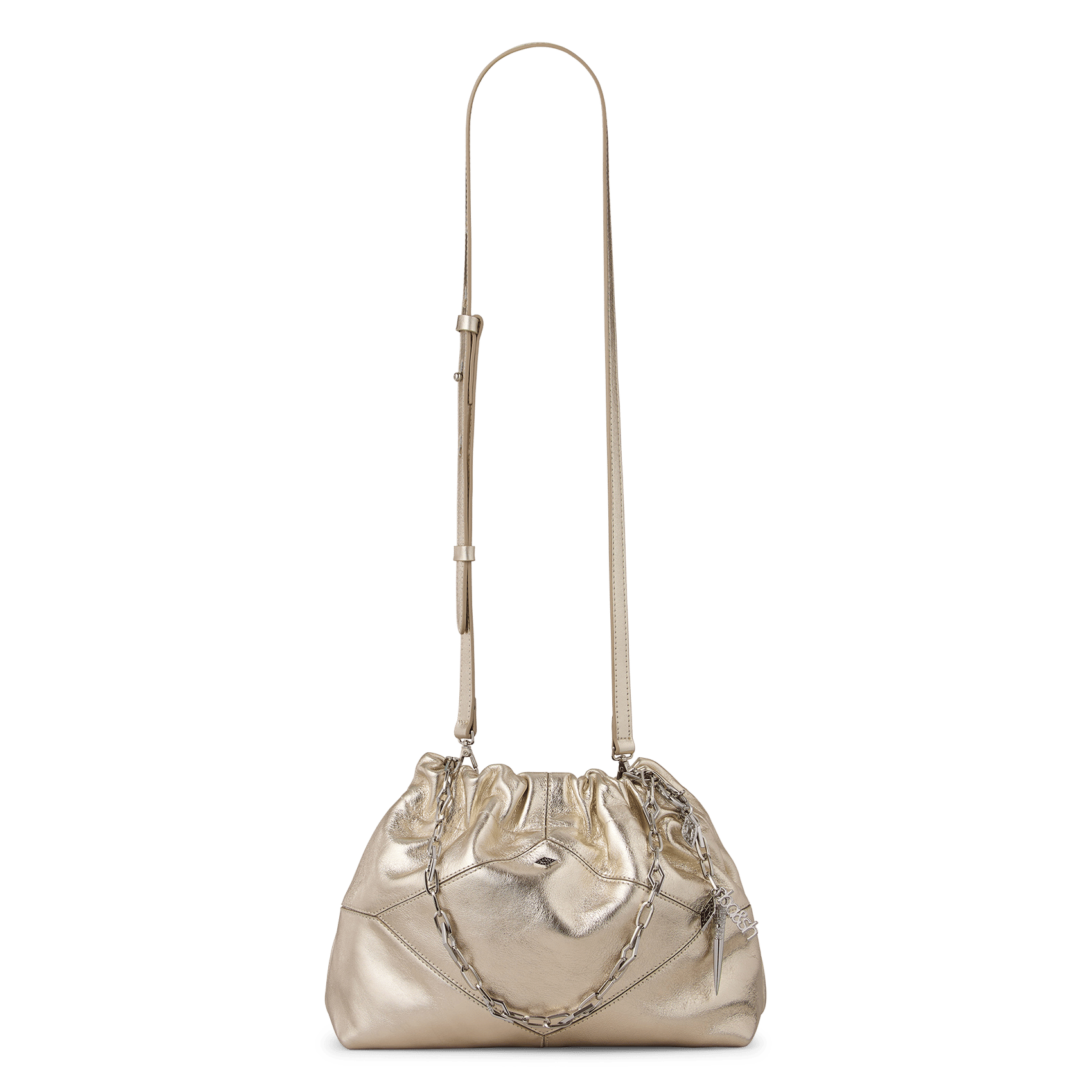 Glanzende schoudertas BA&SH Goudkleurig