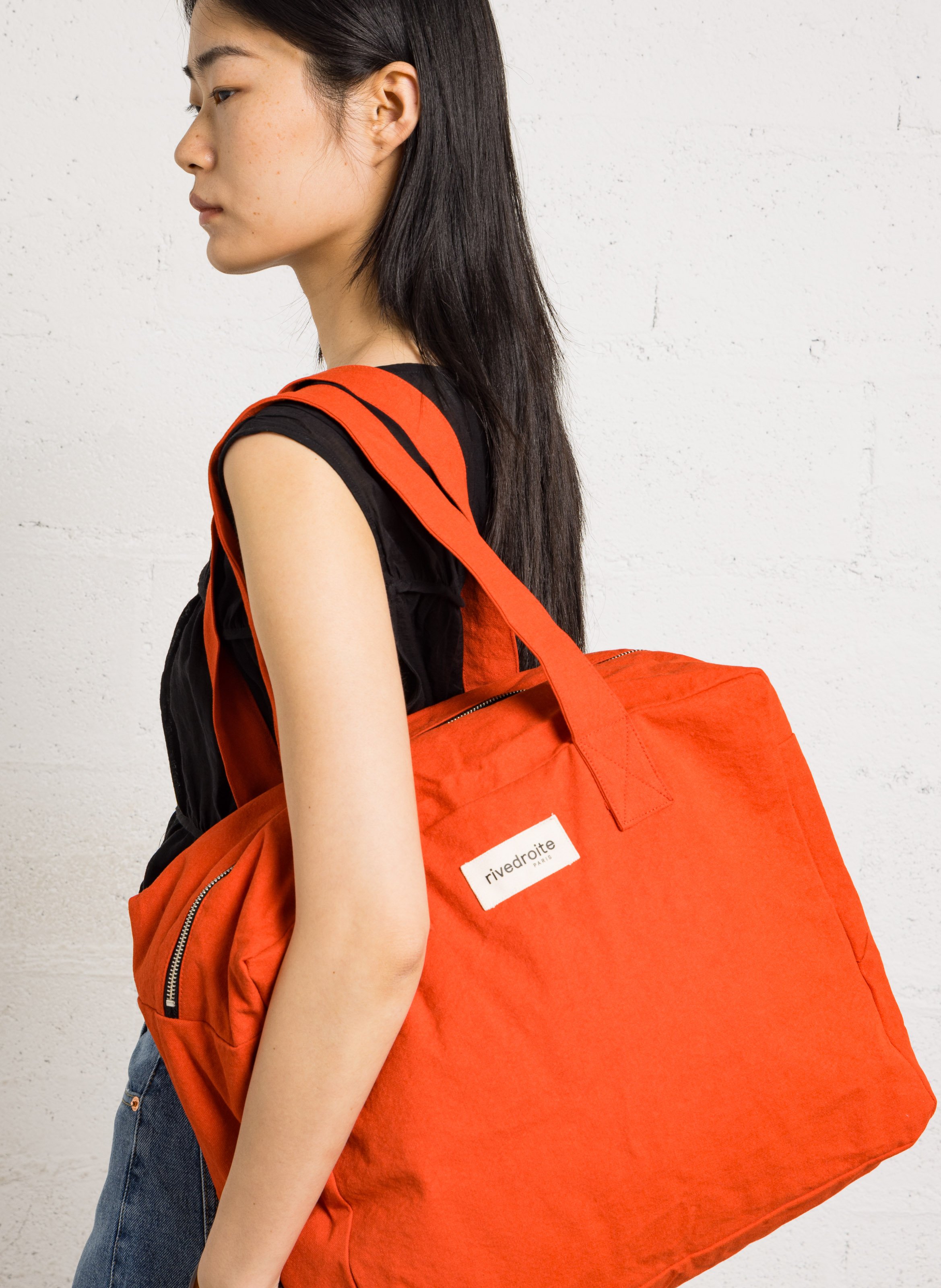 Recycled cotton weekend bag RIVEDROITE PARIS Red