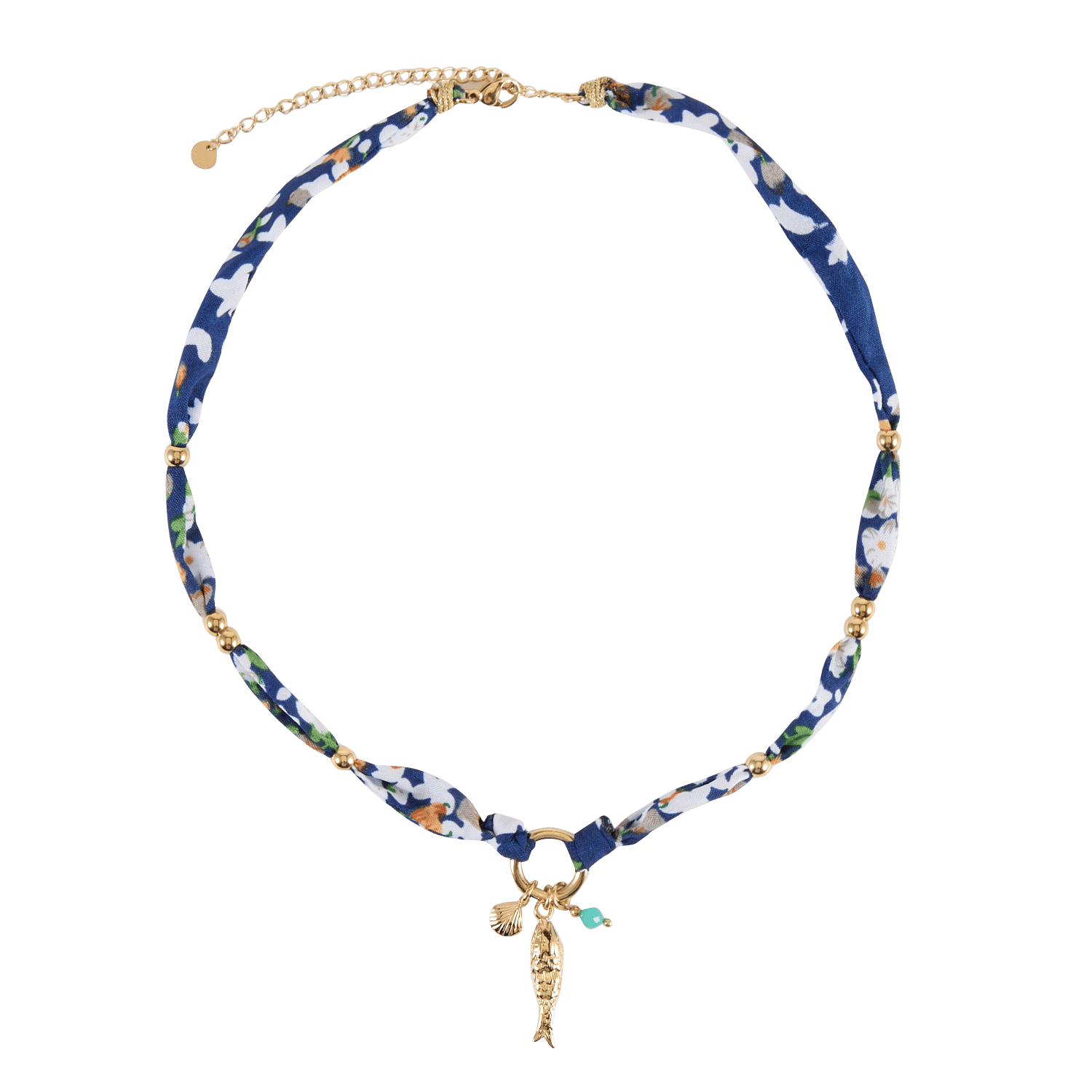 Bedruckte Halskette AU PRINTEMPS PARIS Blau