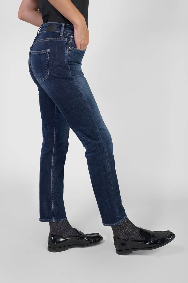 Straight mom jeans, 7/8 length LE TEMPS DES CERISES Blue