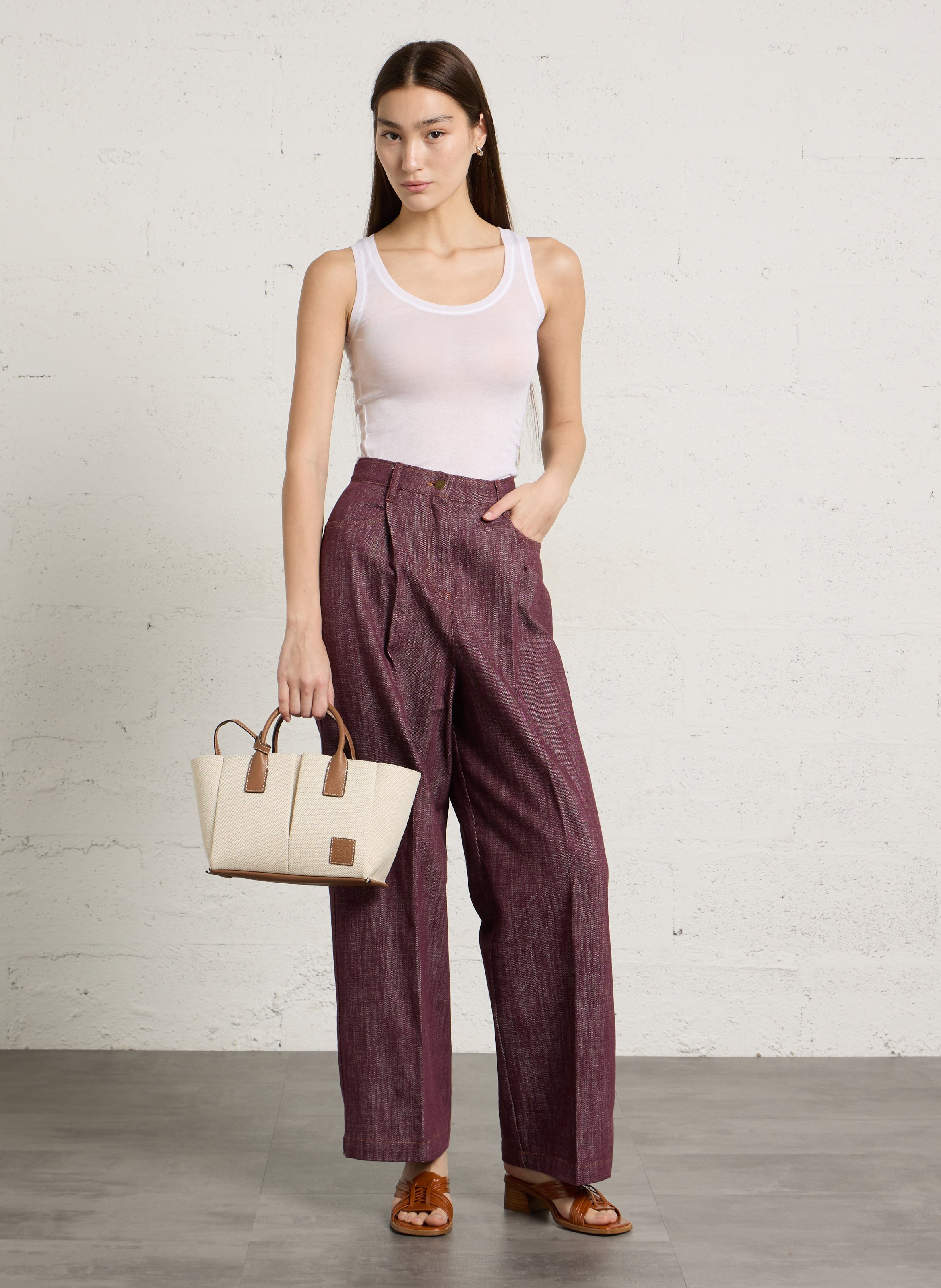 Round-neck cotton tank top AMERICAN VINTAGE White