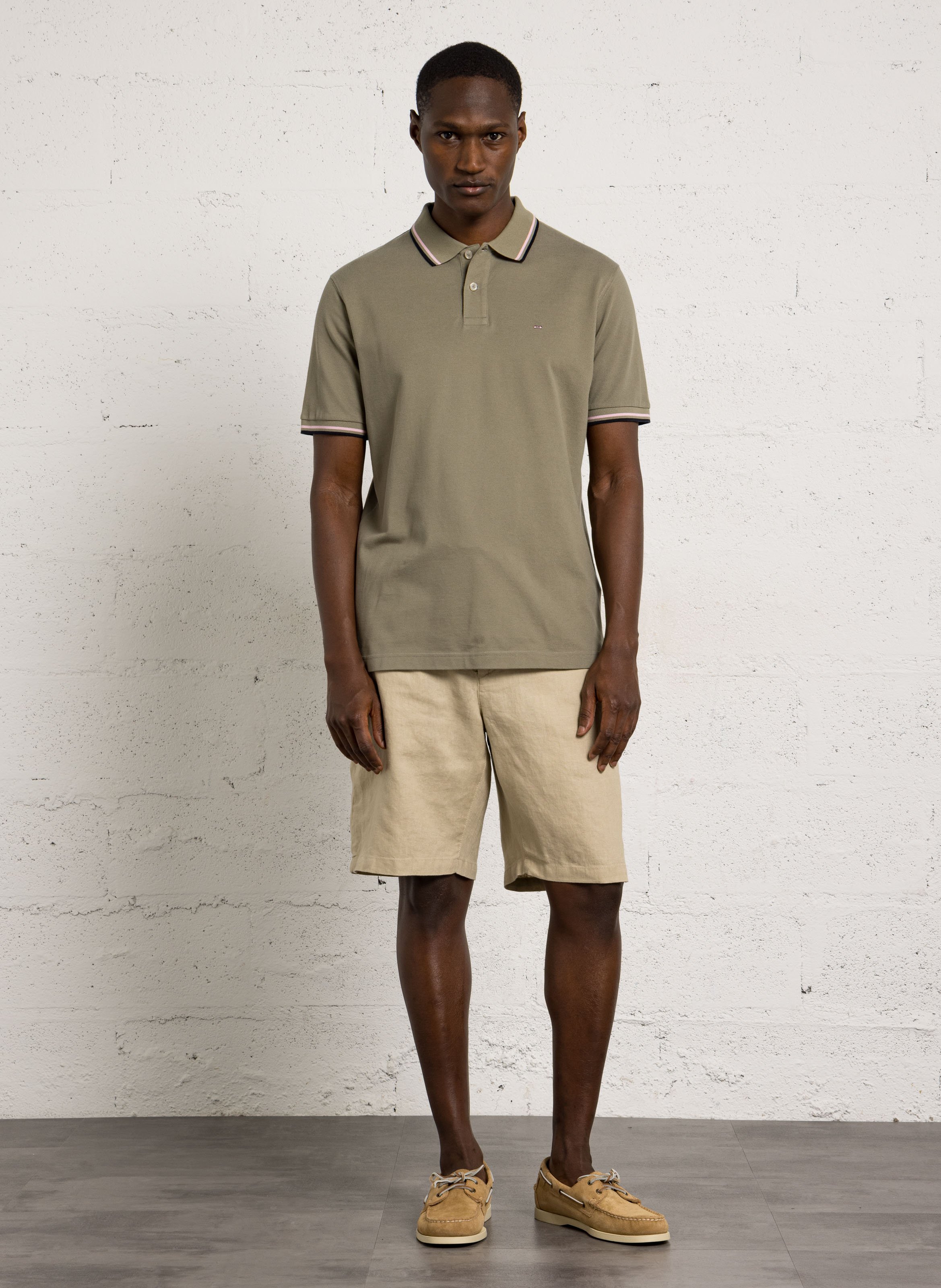 Polo droit en coton EDEN PARK Beige