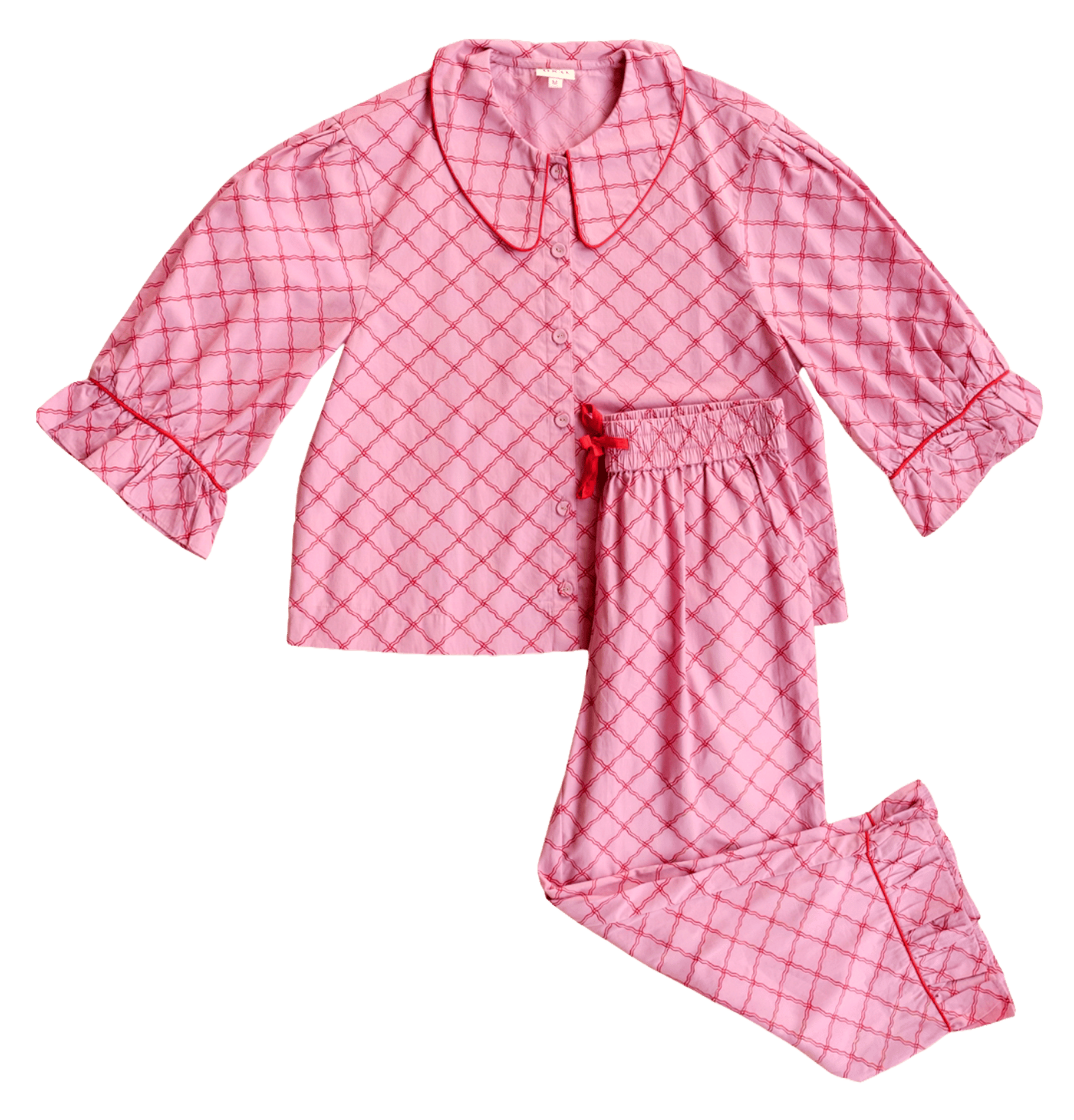 Pyjama-Set aus Baumwolle mit Print TBCO Rosa