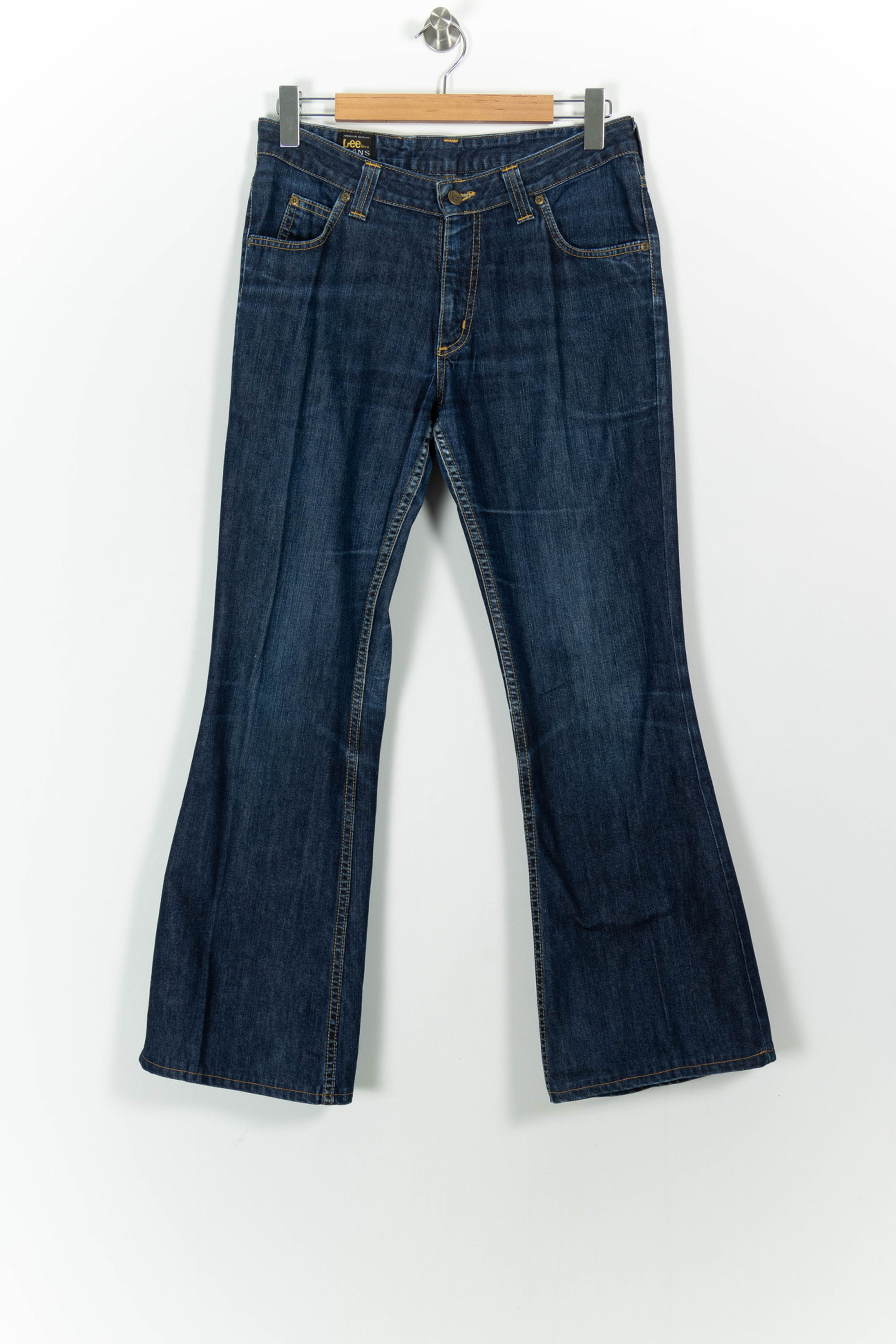 Cropped slim jeans with studs LEE - Seconde Main Blue